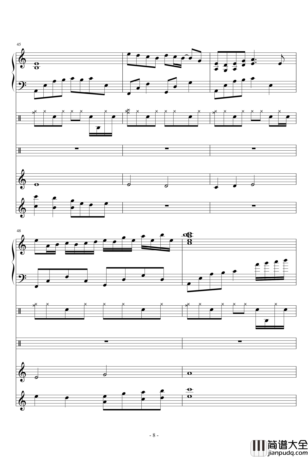 午后的随想钢琴谱_总谱_Ydolem