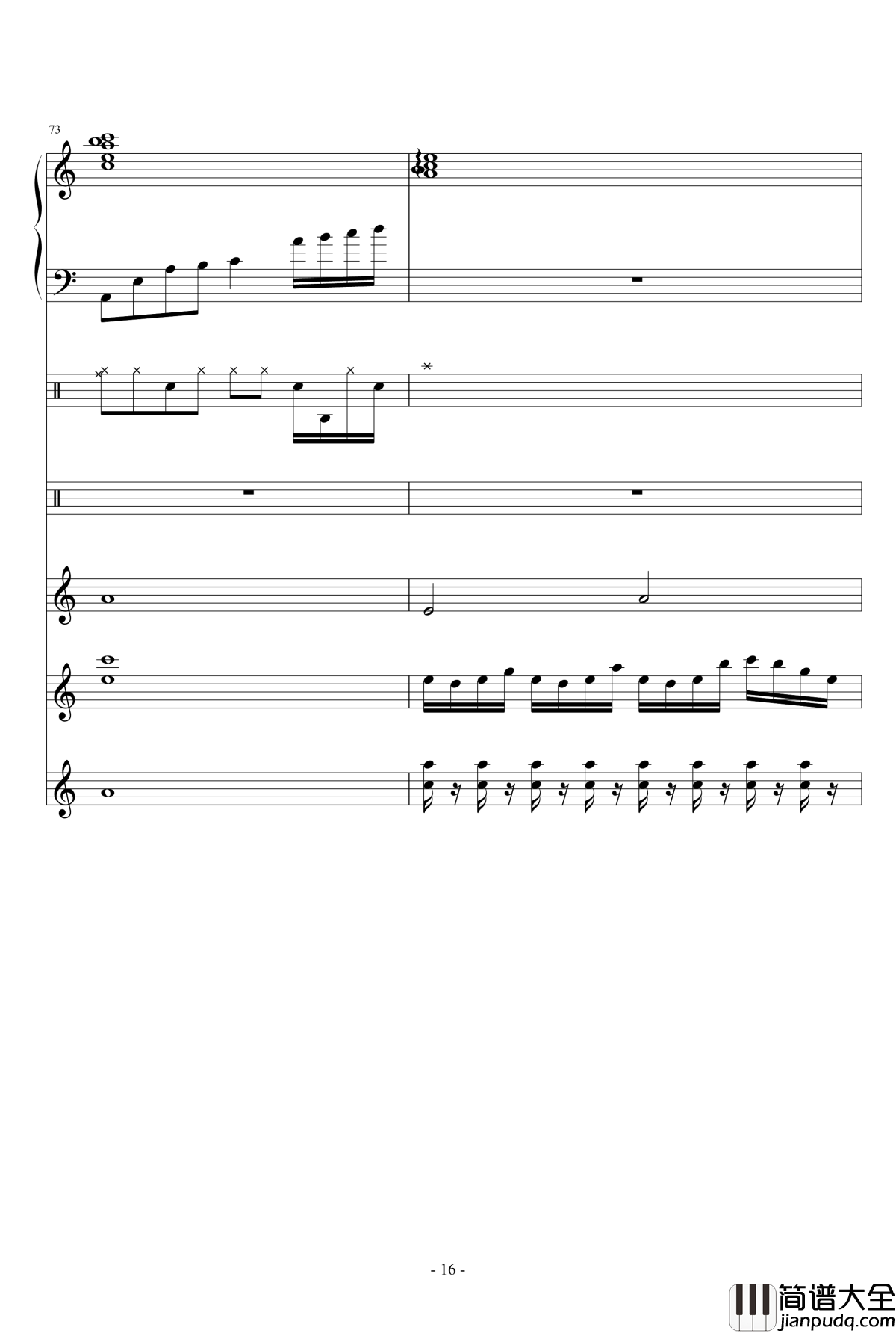 午后的随想钢琴谱_总谱_Ydolem