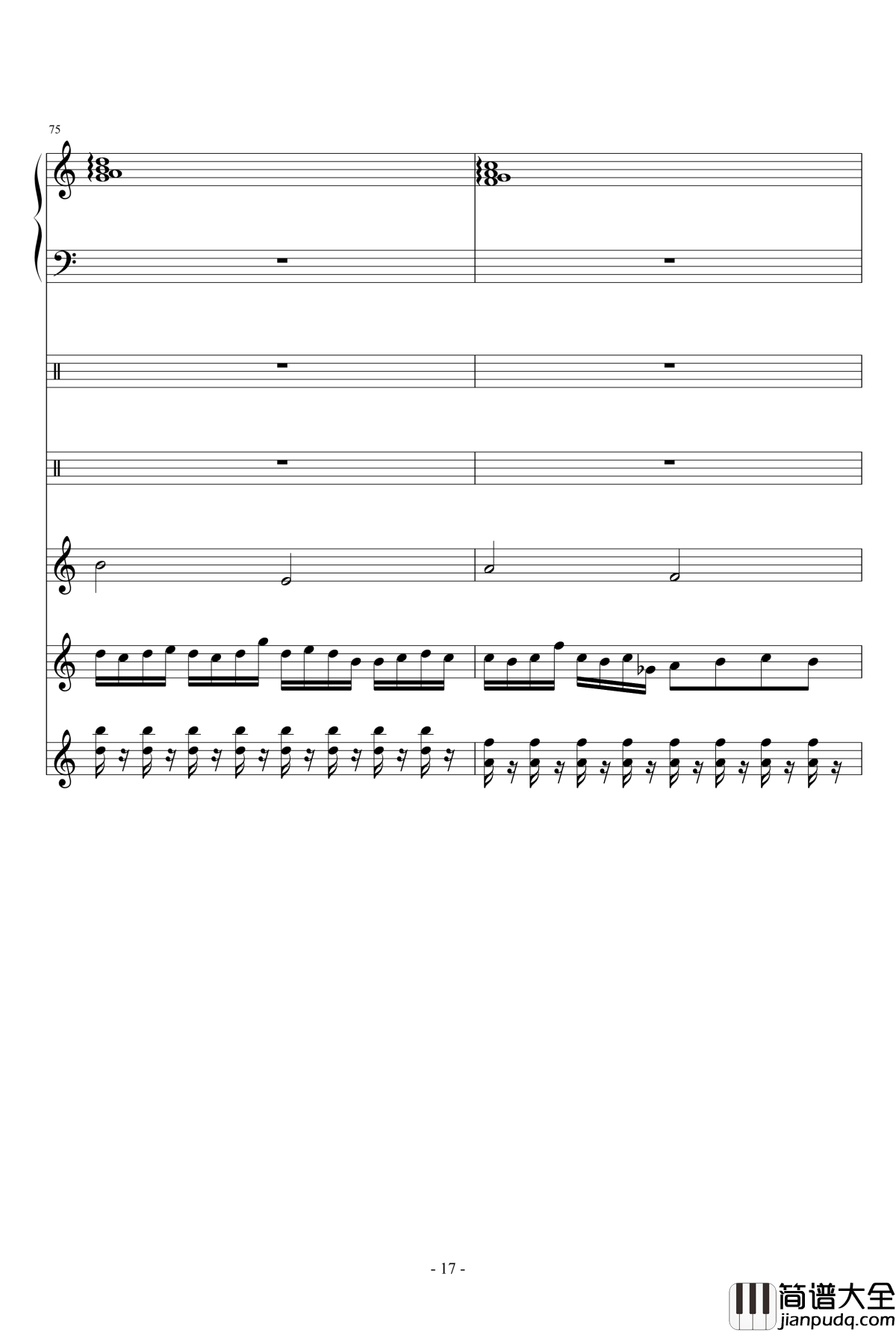 午后的随想钢琴谱_总谱_Ydolem