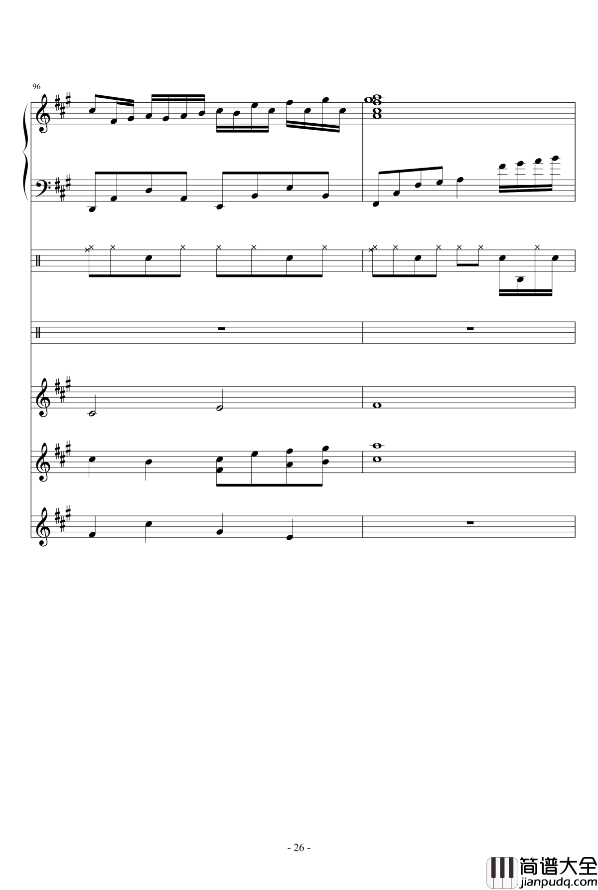 午后的随想钢琴谱_总谱_Ydolem