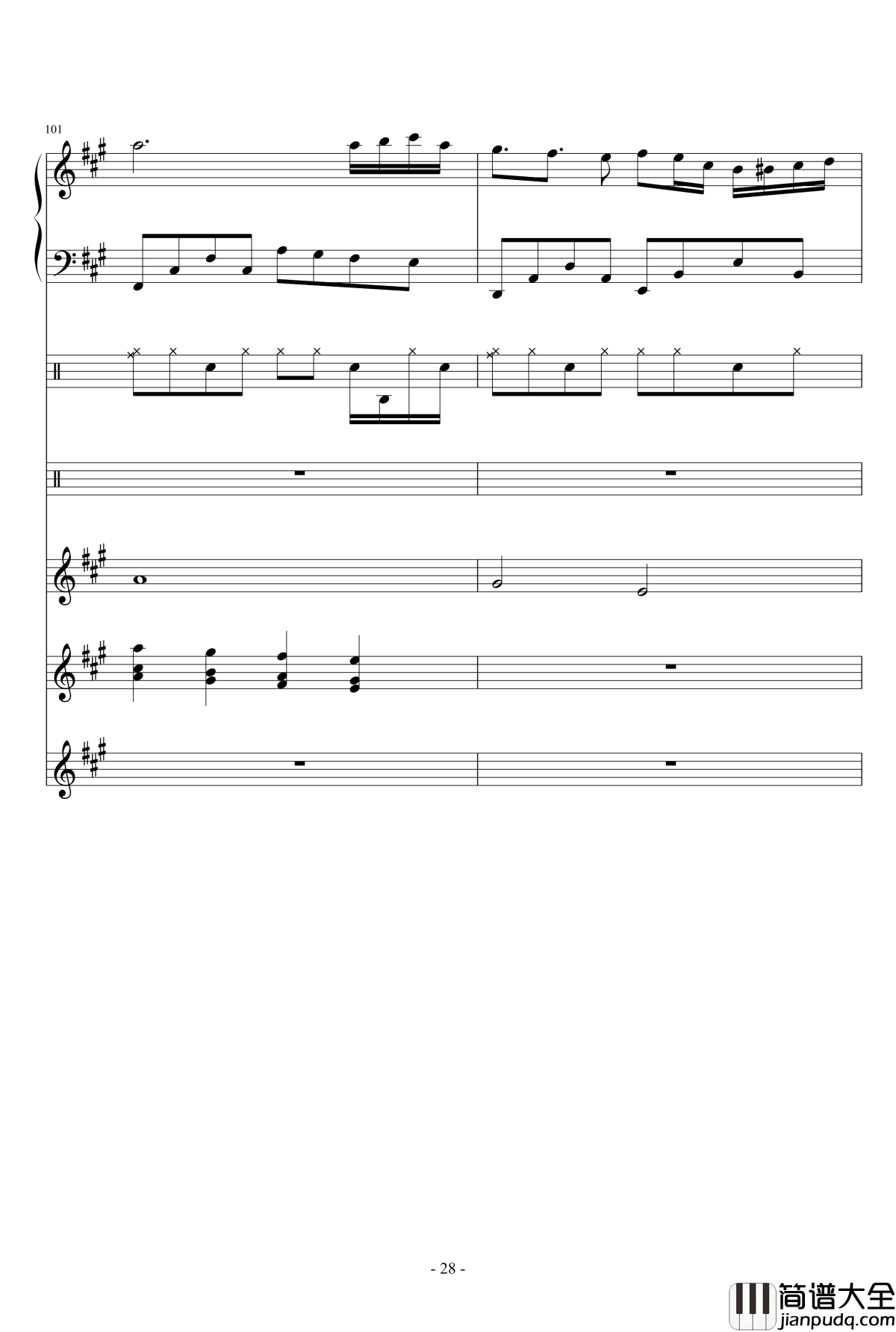 午后的随想钢琴谱_总谱_Ydolem