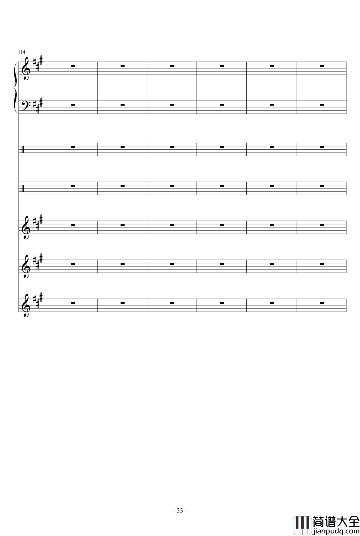 午后的随想钢琴谱_总谱_Ydolem