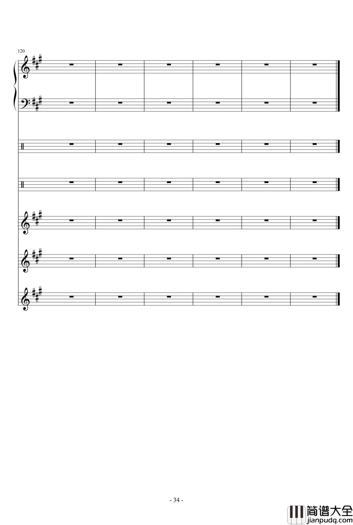 午后的随想钢琴谱_总谱_Ydolem