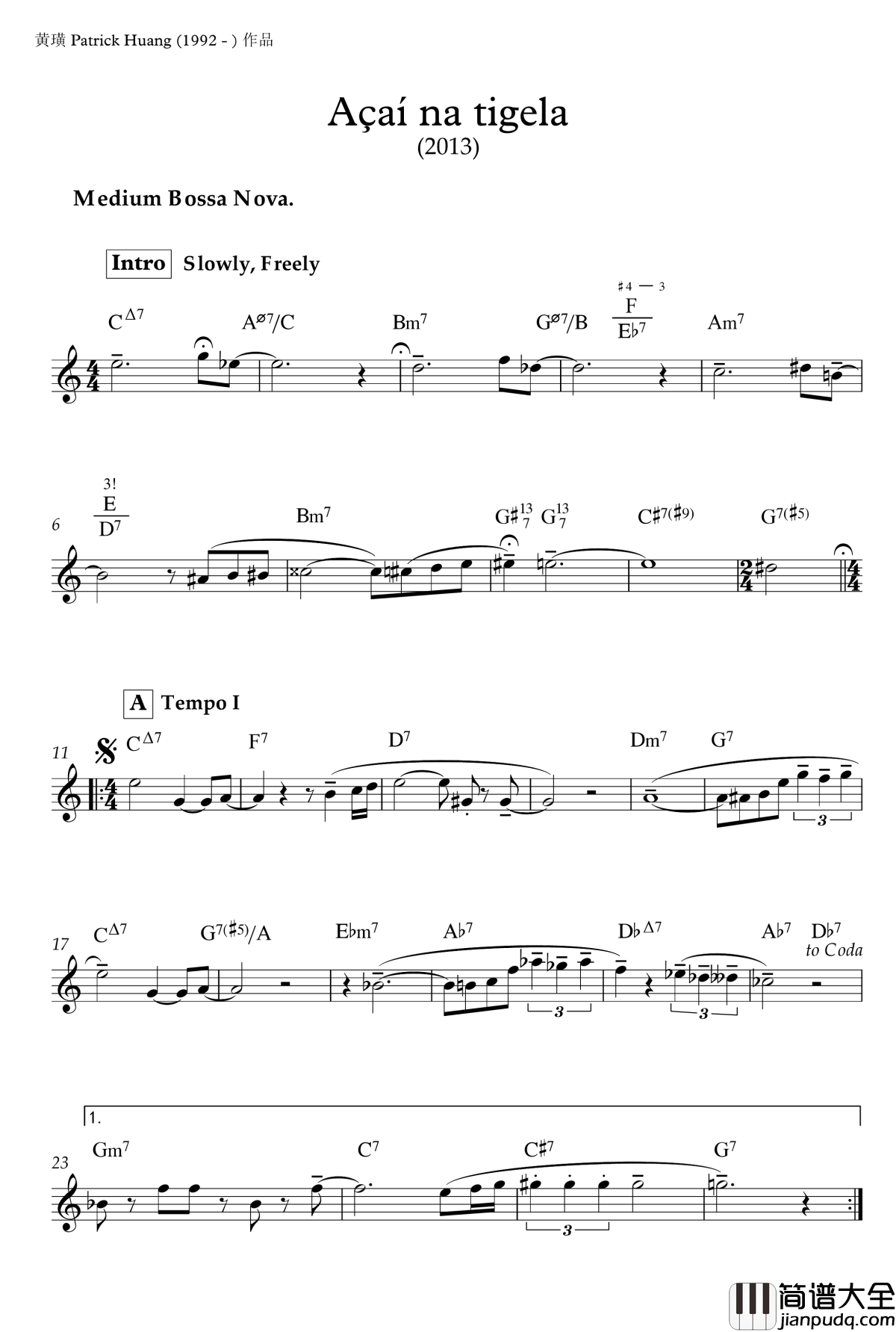 Acai_na_tigela钢琴谱__流行追梦人