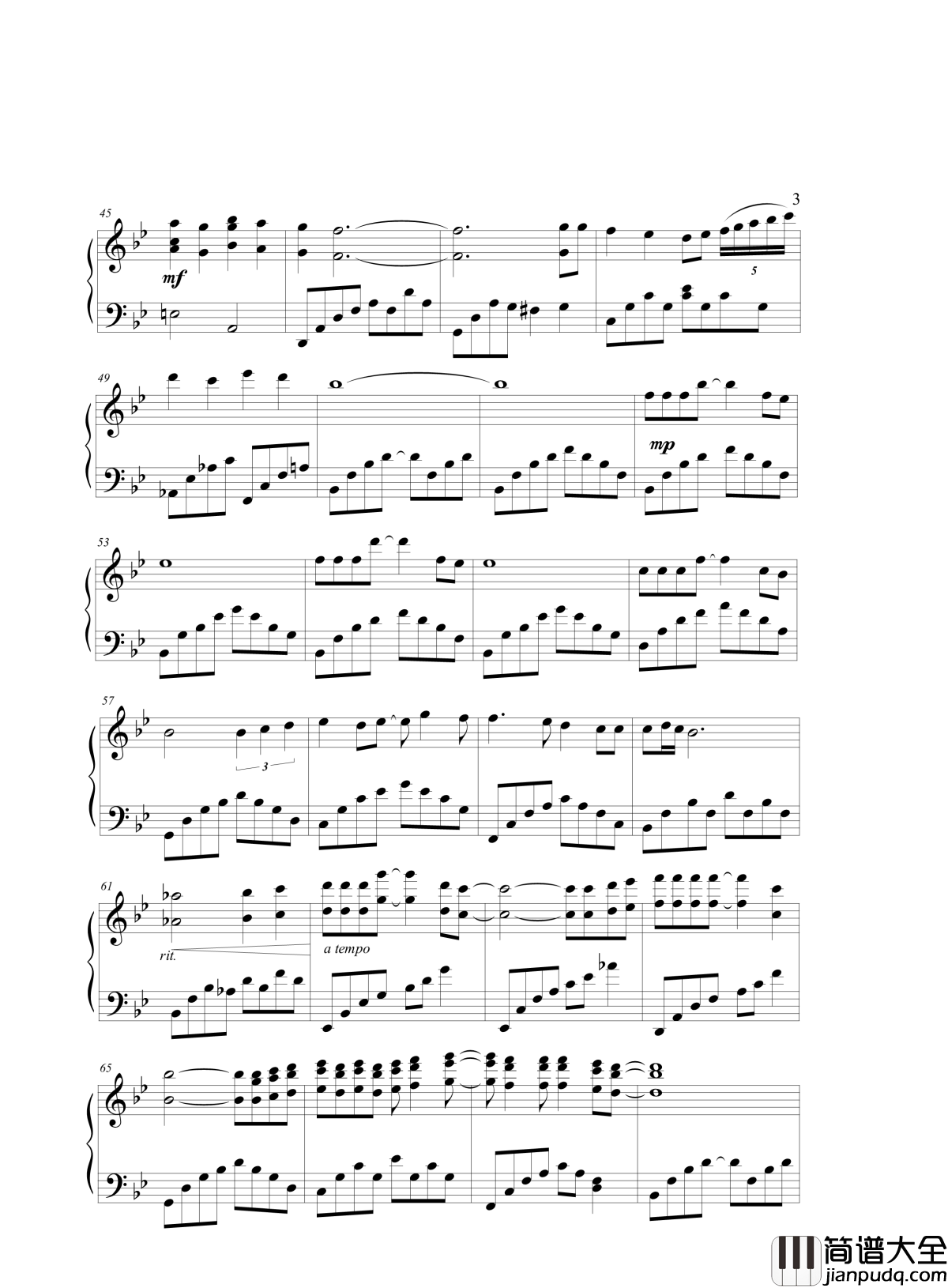 你最珍贵钢琴谱_张学友