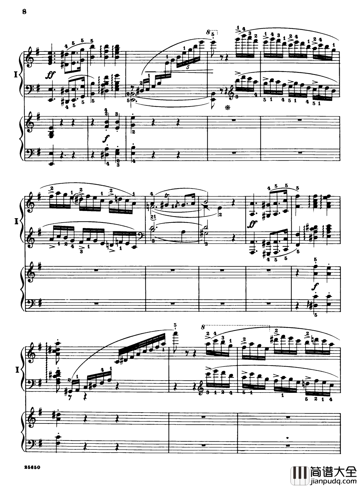 肖邦第一钢琴协奏曲钢琴谱_肖邦