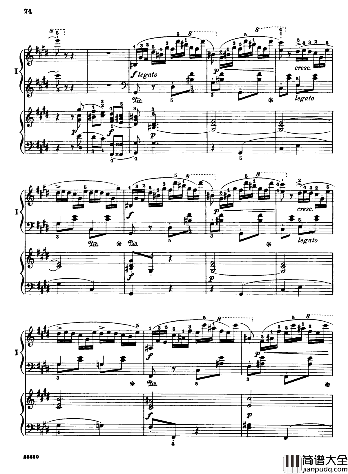 肖邦第一钢琴协奏曲钢琴谱_肖邦