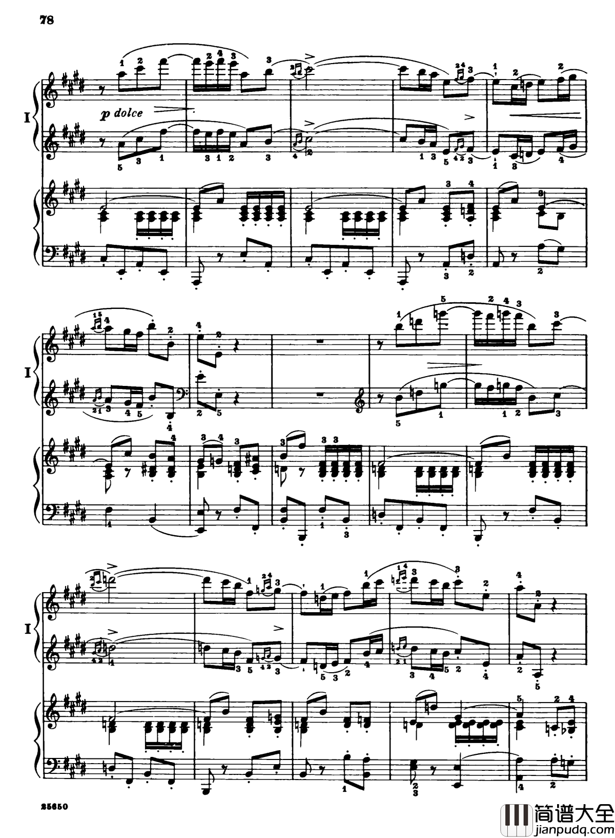 肖邦第一钢琴协奏曲钢琴谱_肖邦