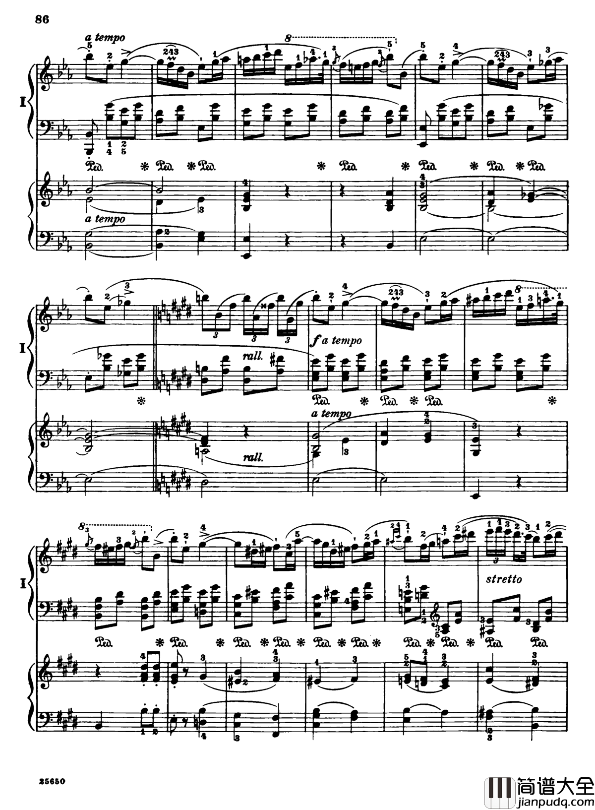 肖邦第一钢琴协奏曲钢琴谱_肖邦