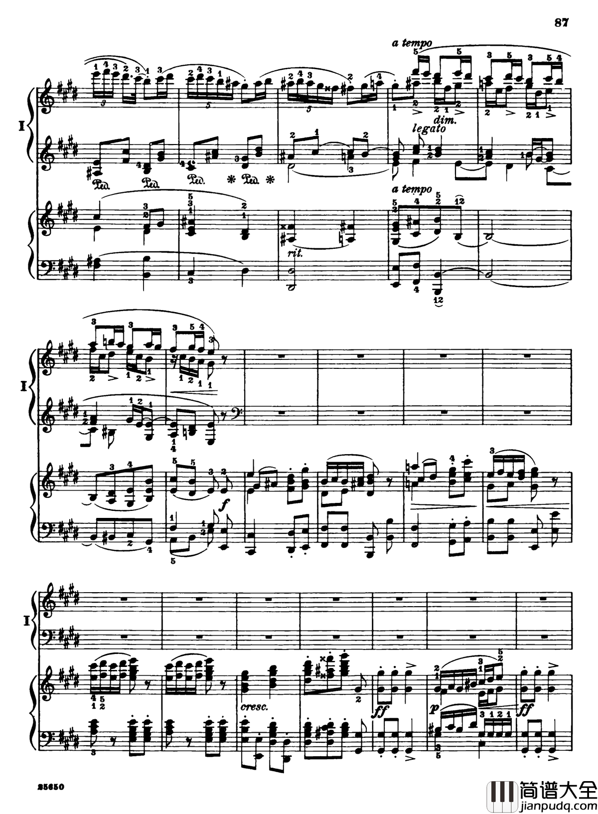 肖邦第一钢琴协奏曲钢琴谱_肖邦