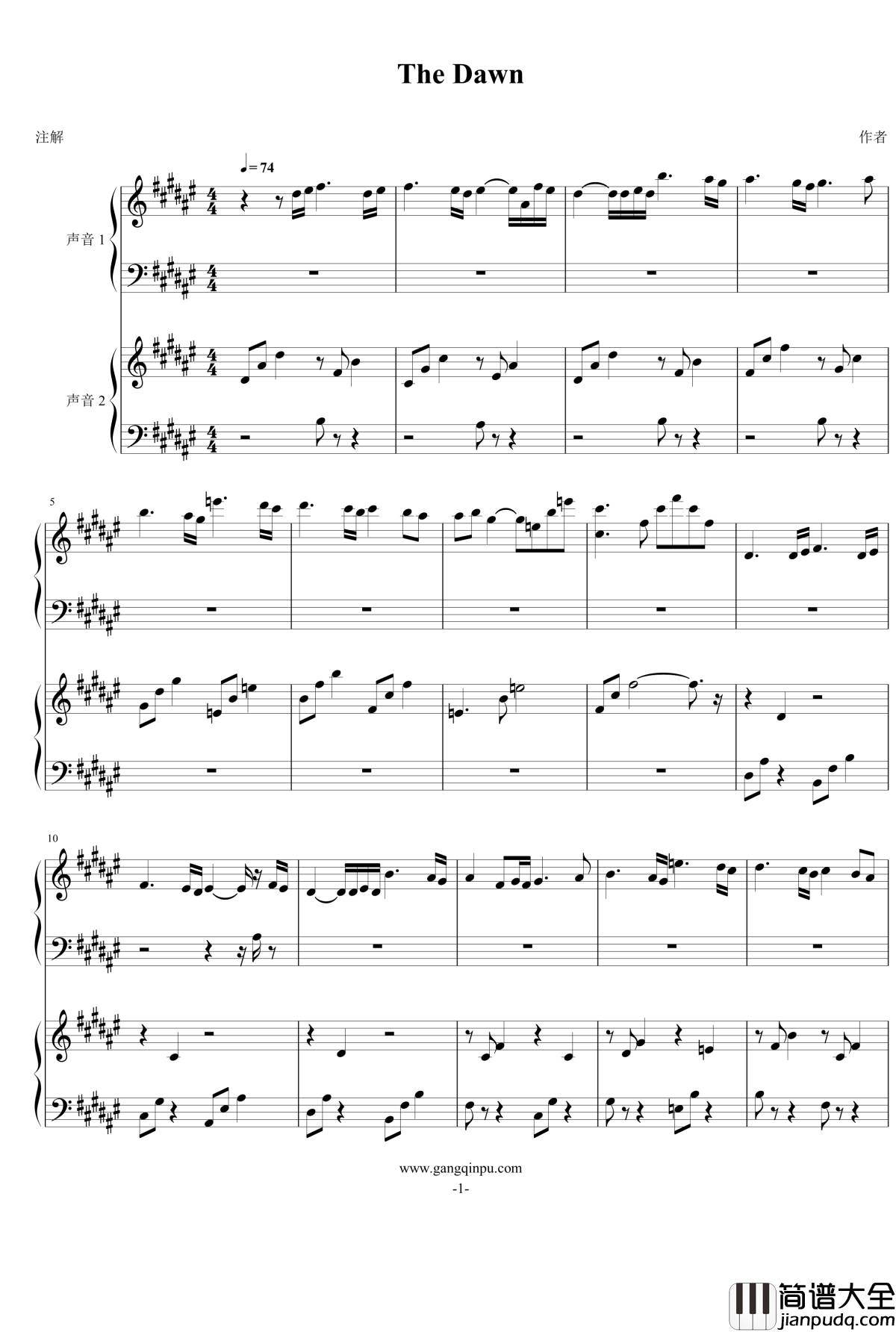 亡灵序曲钢琴谱_魔兽争霸