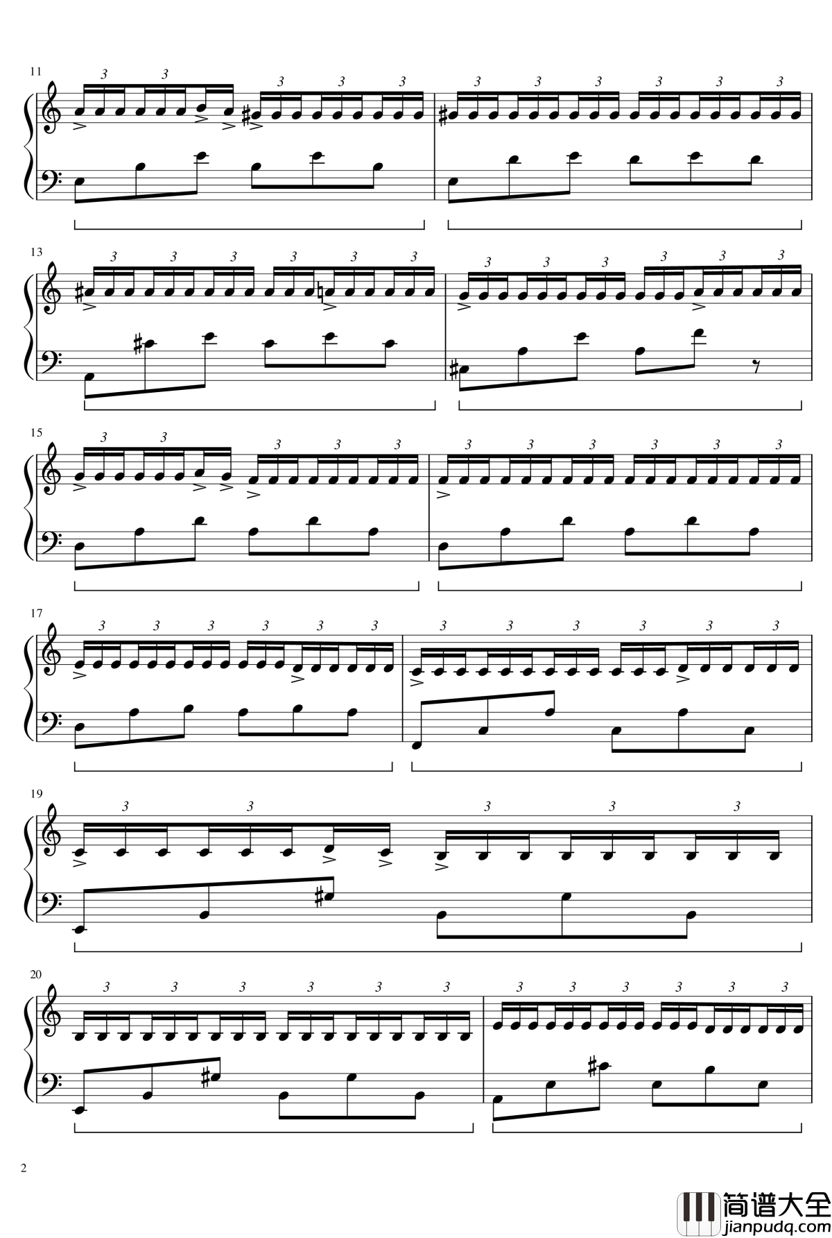 阿罕布拉宫的回忆Recuerdos_De_La_Alhambra钢琴谱_泰雷加