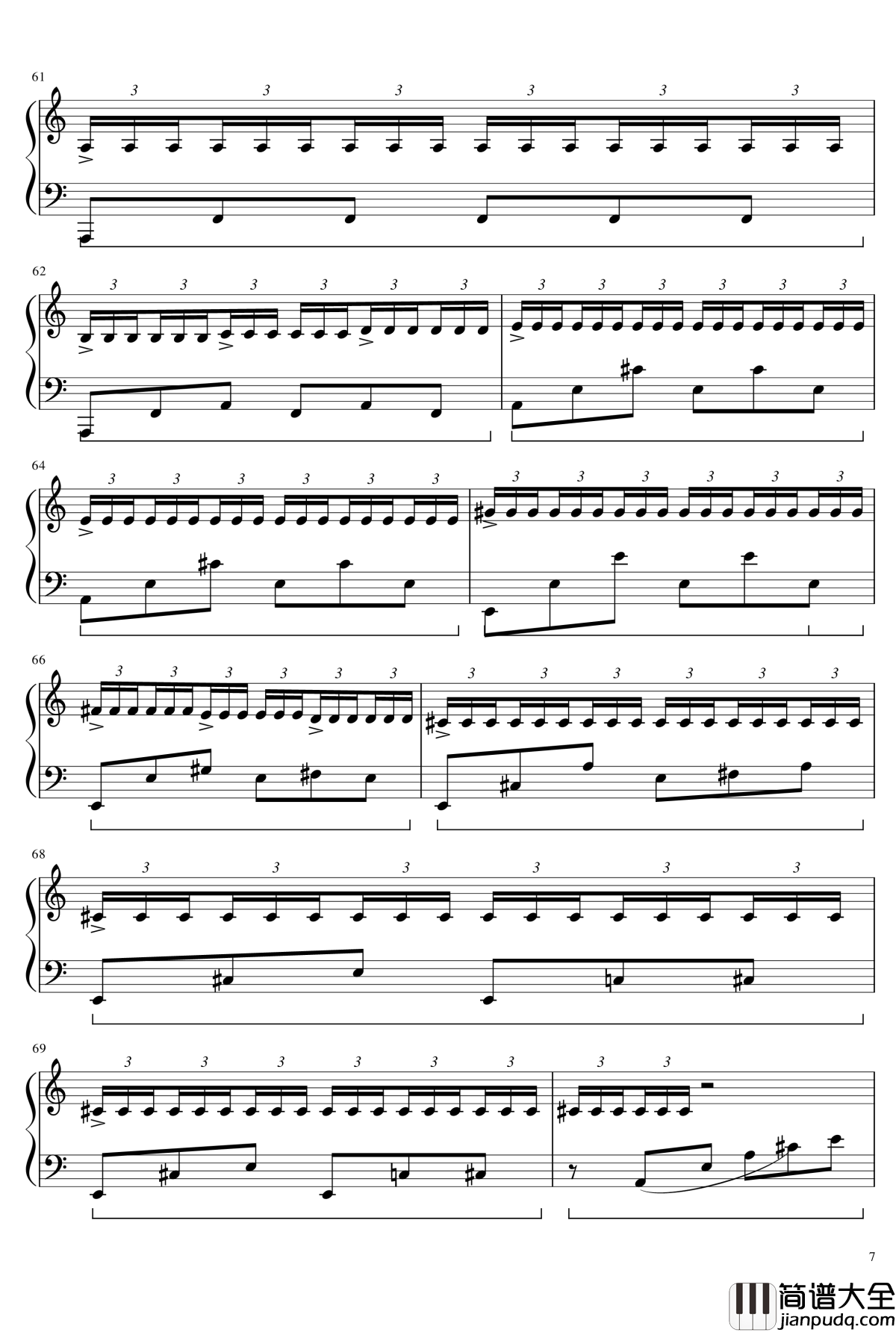 阿罕布拉宫的回忆Recuerdos_De_La_Alhambra钢琴谱_泰雷加