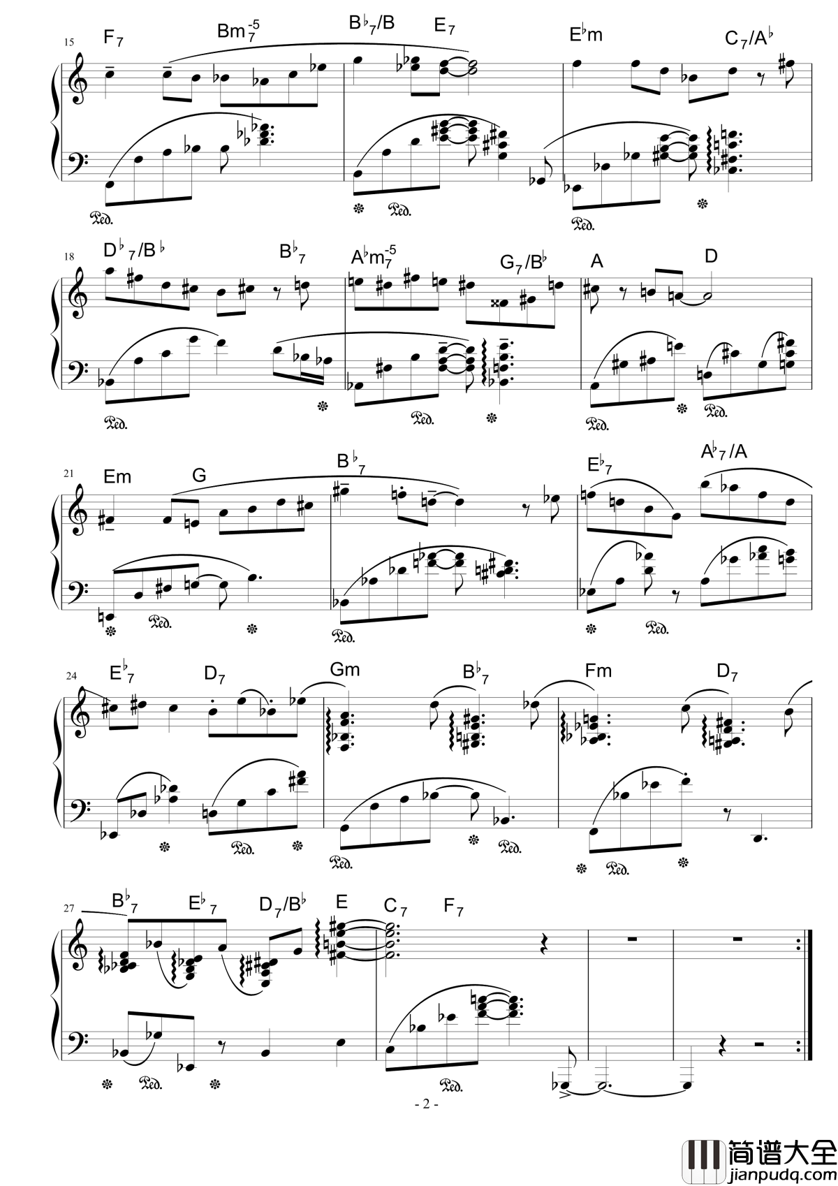 那天下着雪钢琴谱__流行追梦人