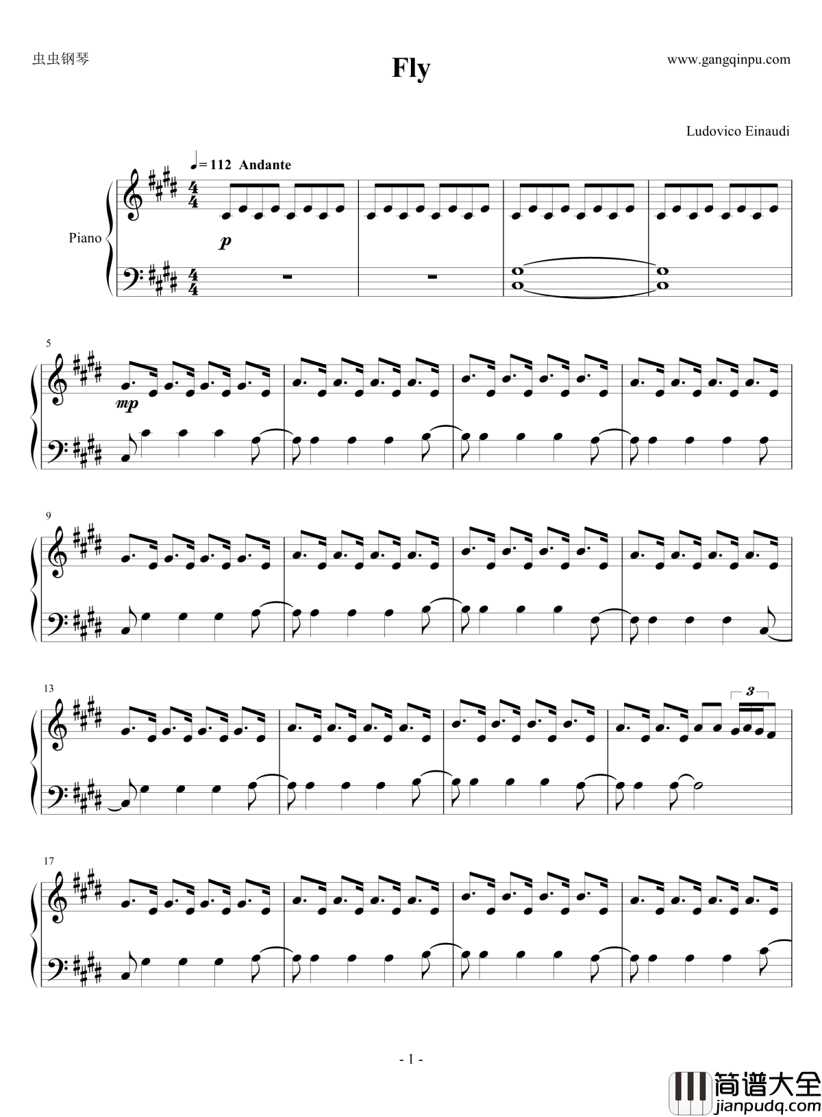 Fly钢琴谱__无法触碰_插曲_无法触碰