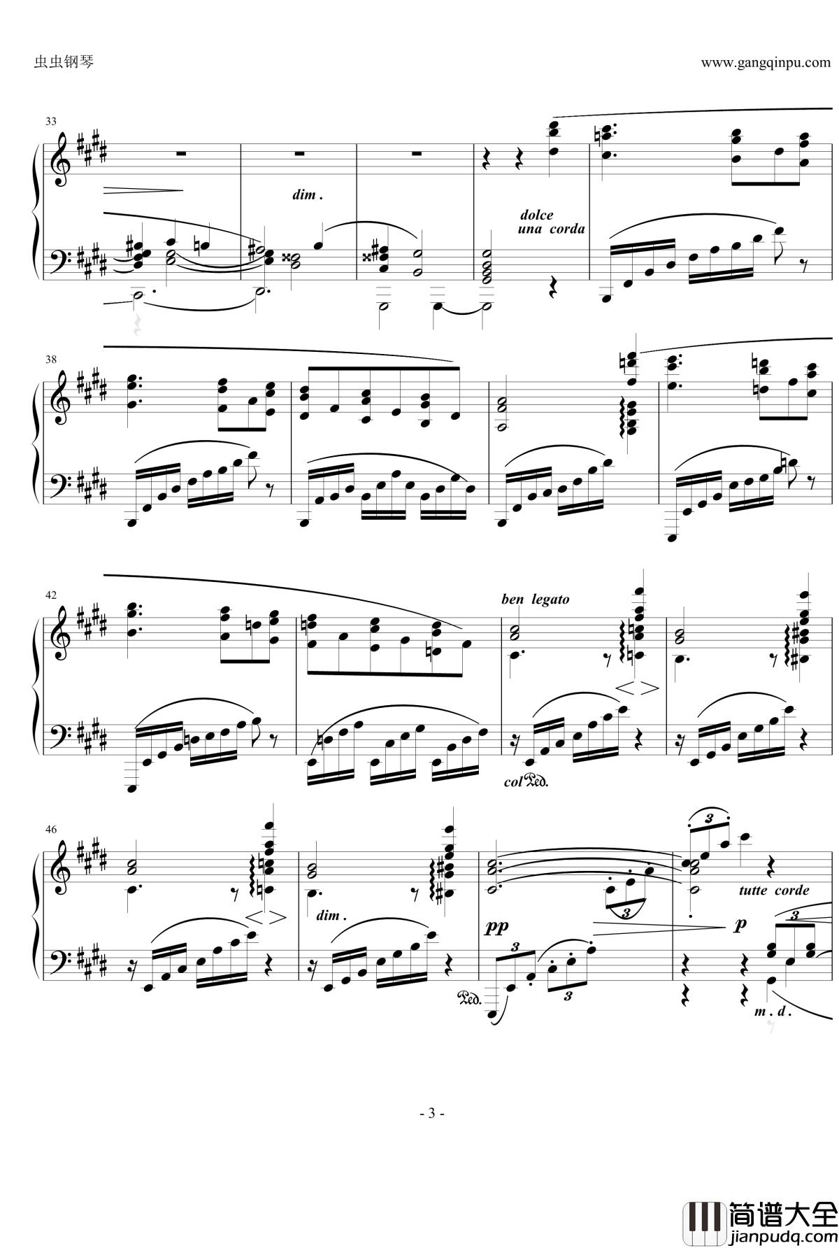 间奏曲钢琴谱Op.116__No.4_勃拉姆斯_Brahms