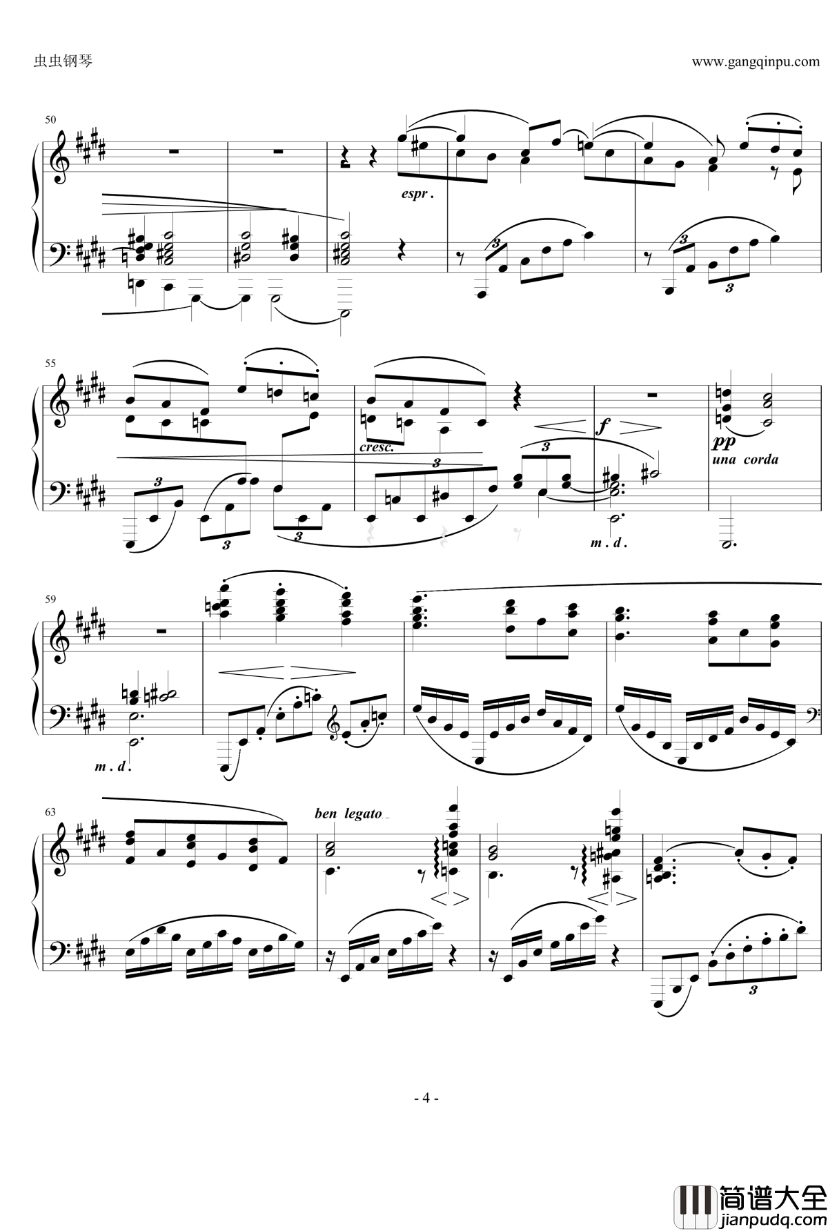 间奏曲钢琴谱Op.116__No.4_勃拉姆斯_Brahms
