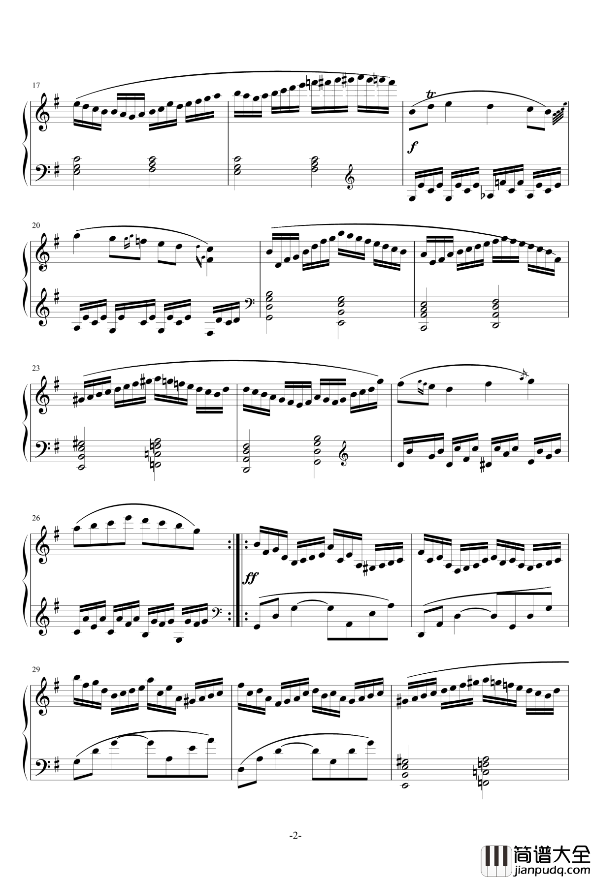 G大调奏鸣曲钢琴谱_一个球