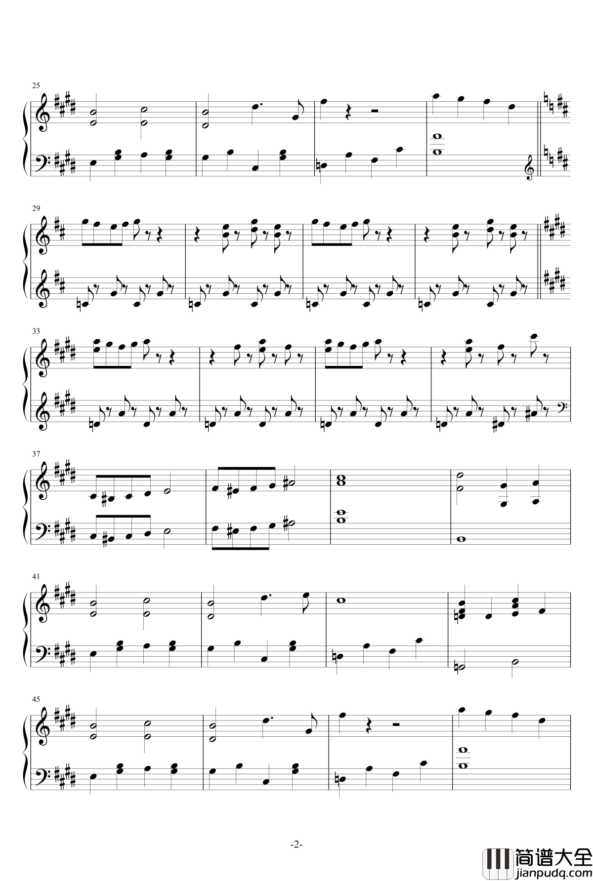 _花园地带关卡钢琴谱_星之卡比_毛线传说