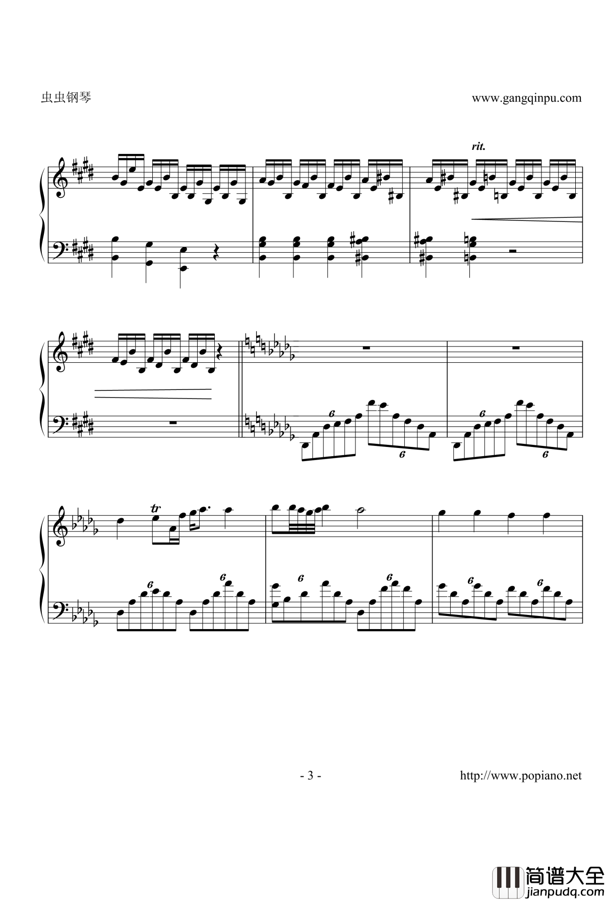 幻想小星星钢琴谱_肖邦_chopin