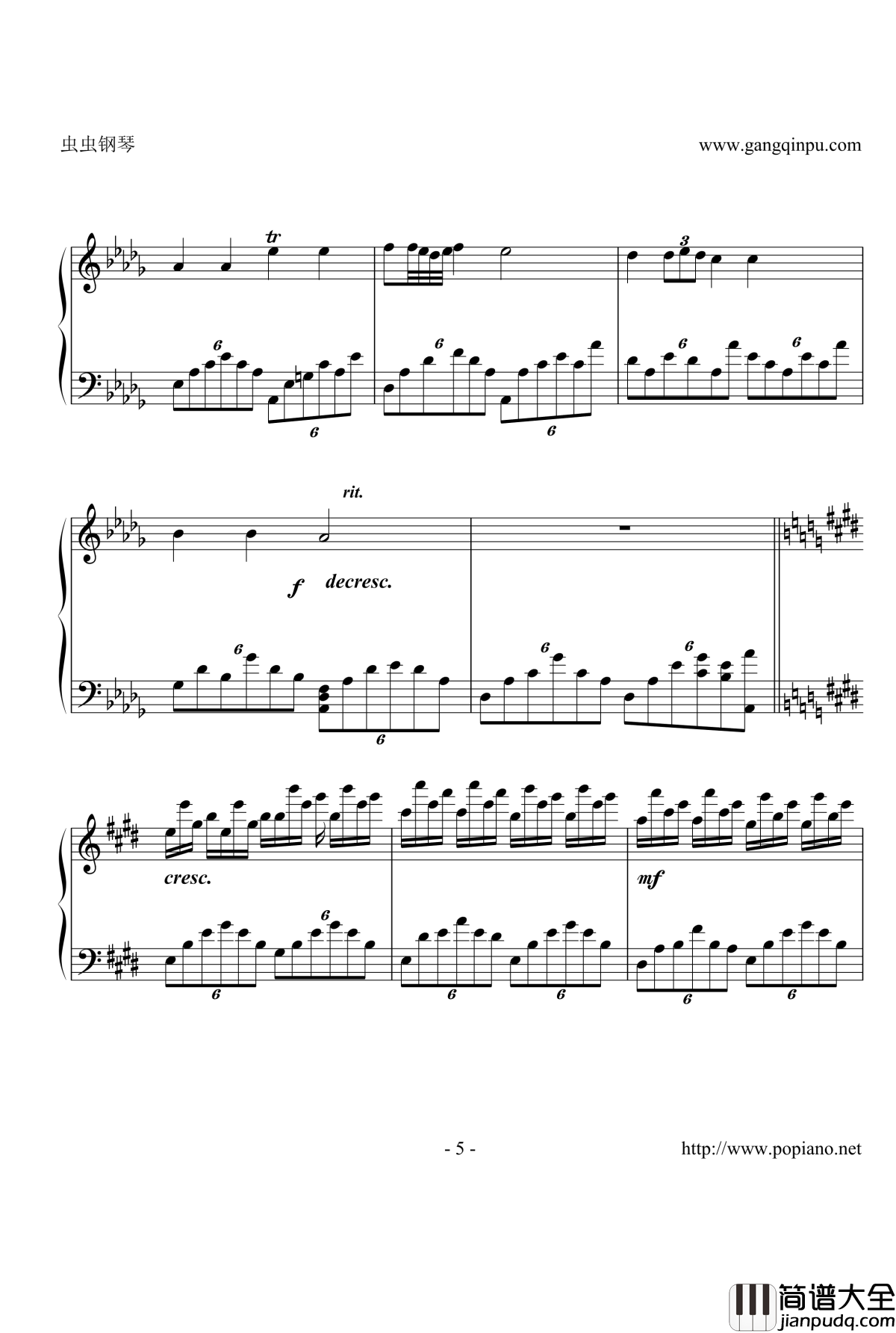 幻想小星星钢琴谱_肖邦_chopin