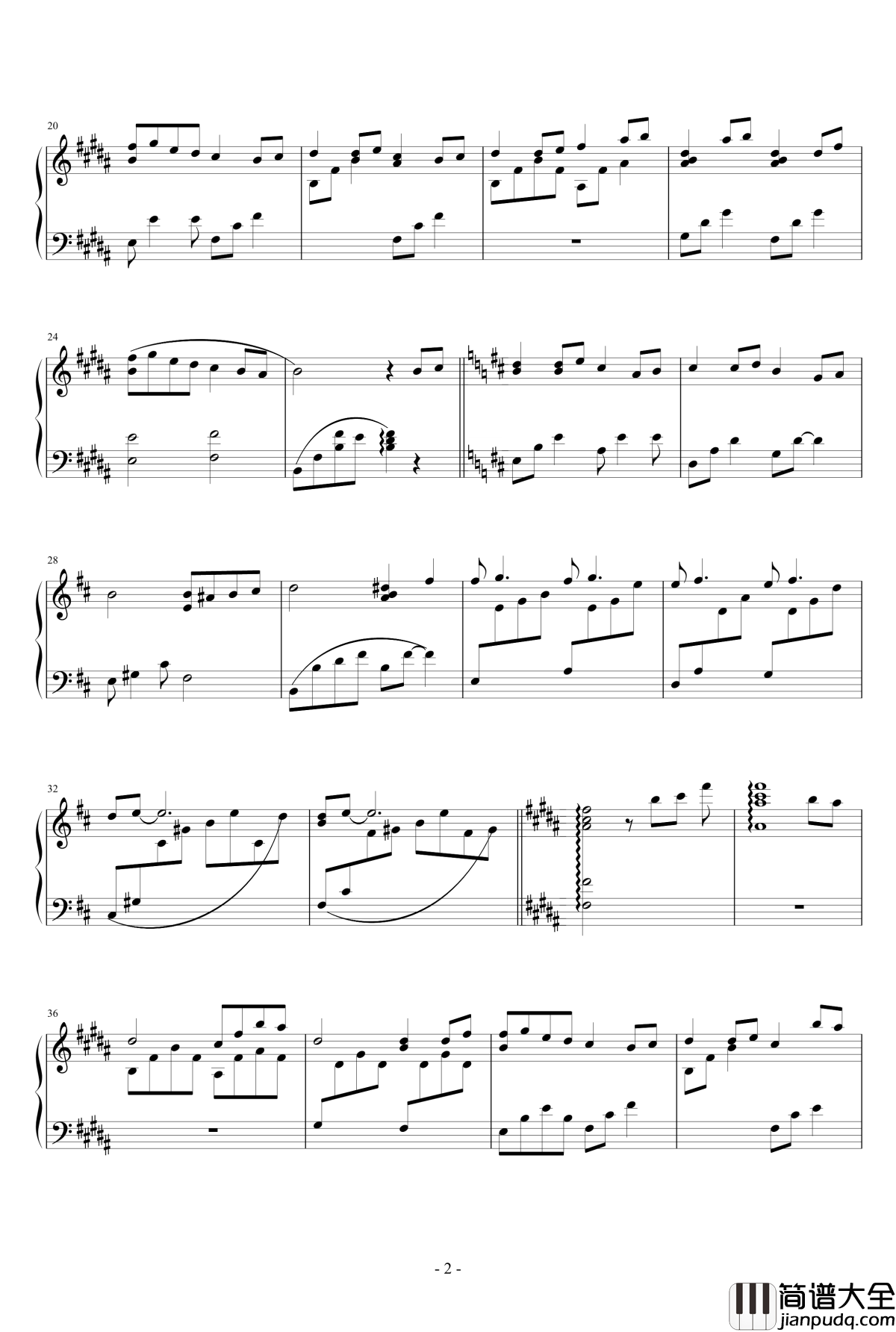 遥远的天空钢琴谱___藤岛裕之/AI_须釜俊一_Haruka