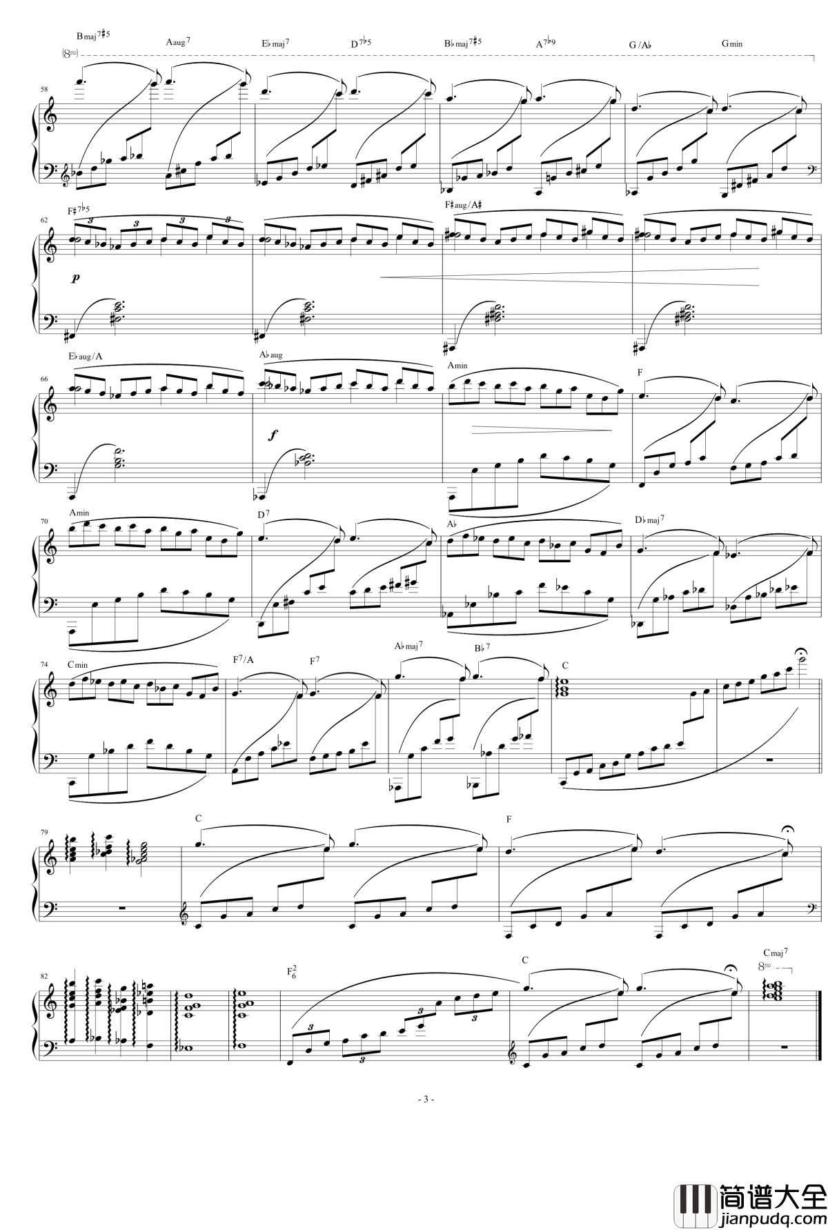 梦中的童谣钢琴谱_和弦标记版_黑暗破坏神扎基