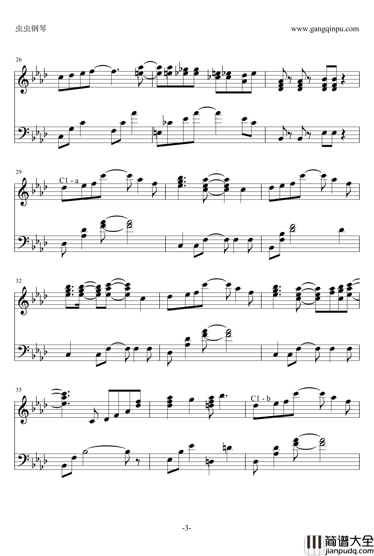 白色相簿钢琴谱_White_Album