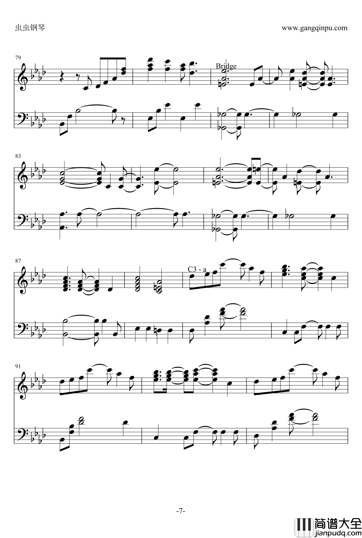 白色相簿钢琴谱_White_Album