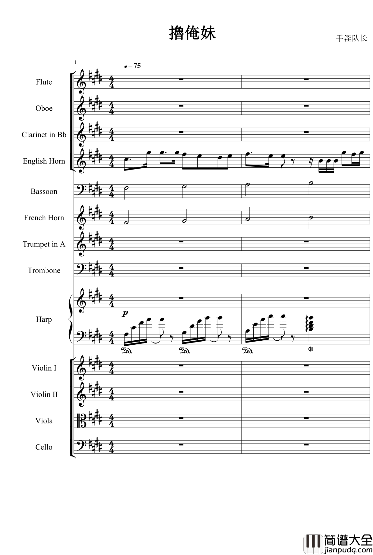 橹俺妹钢琴谱_ほらいずむ管弦乐总谱