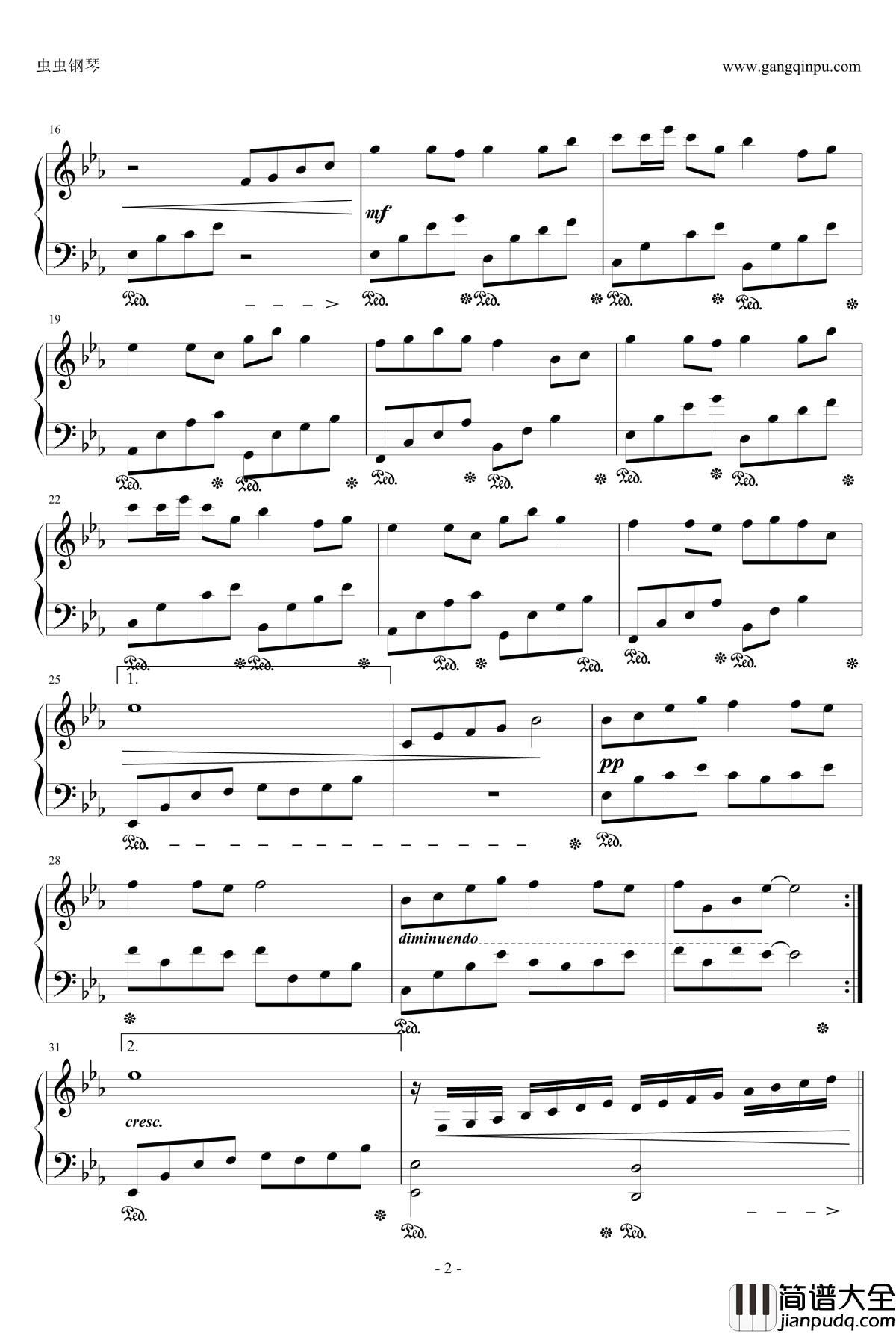 慢慢慢钢琴谱_王澜霏