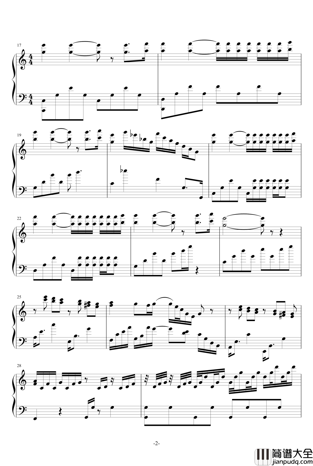 水边的阿狄丽娜钢琴谱_适当简化版_克莱德曼