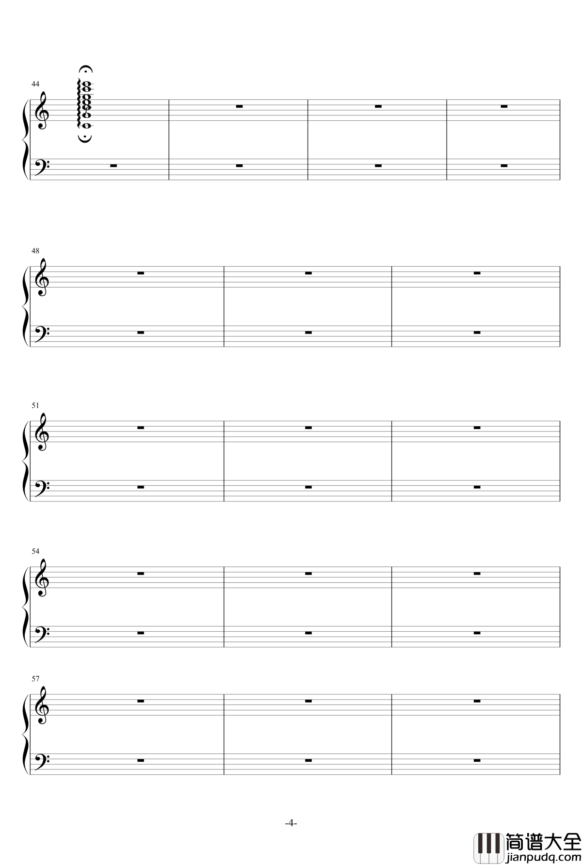 水边的阿狄丽娜钢琴谱_适当简化版_克莱德曼