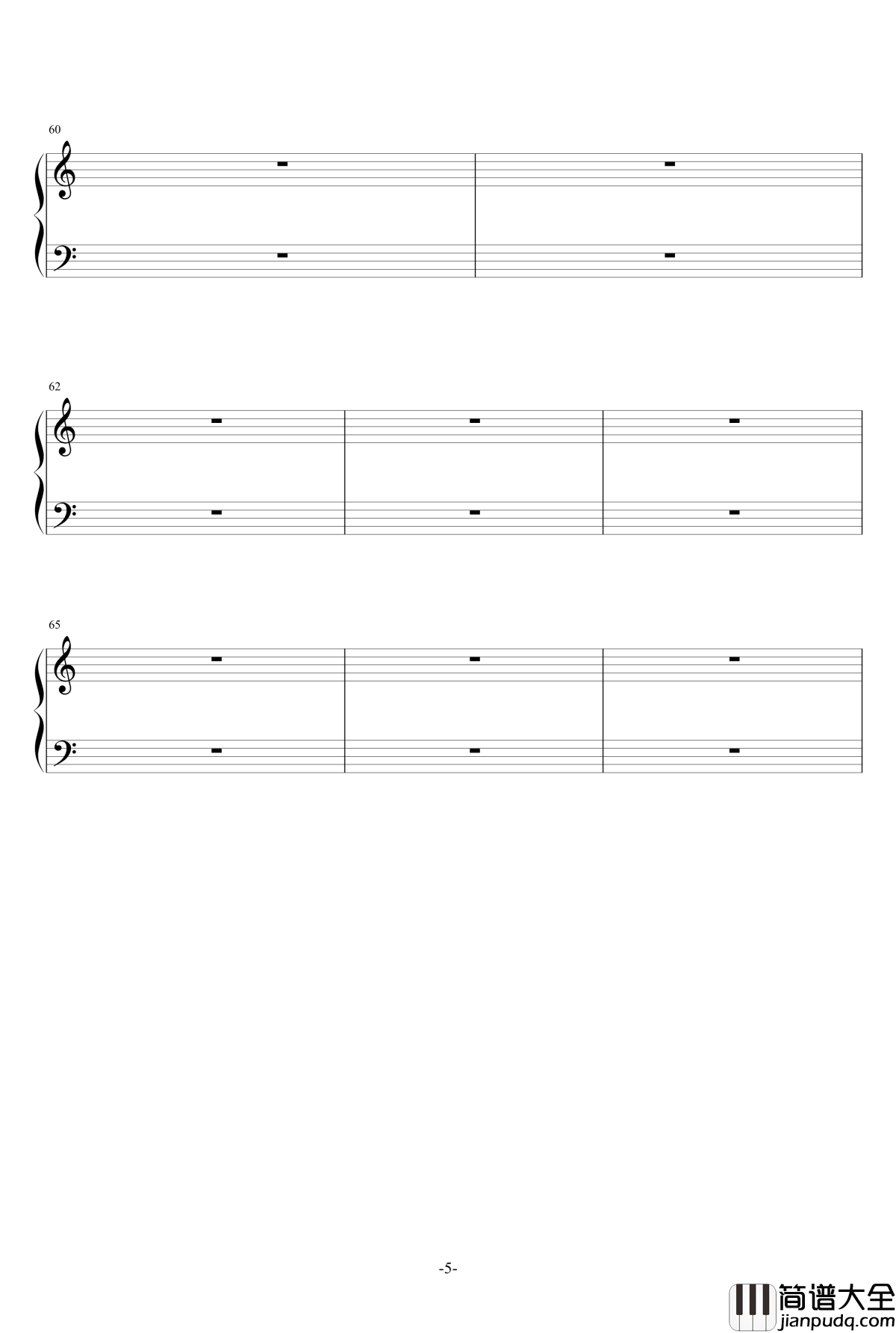 水边的阿狄丽娜钢琴谱_适当简化版_克莱德曼