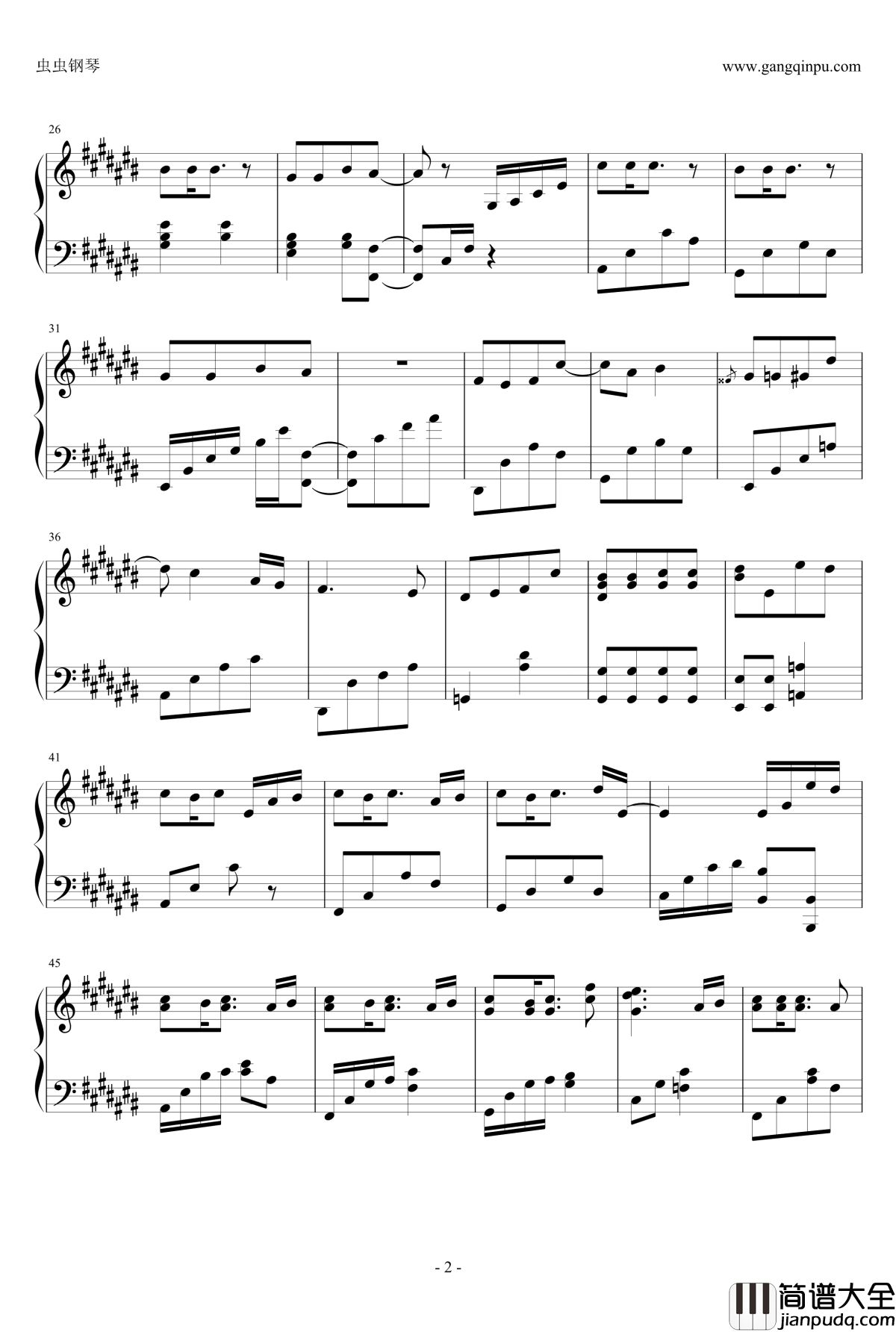 爱在记忆中找你钢琴谱_钢琴独奏版_林峰