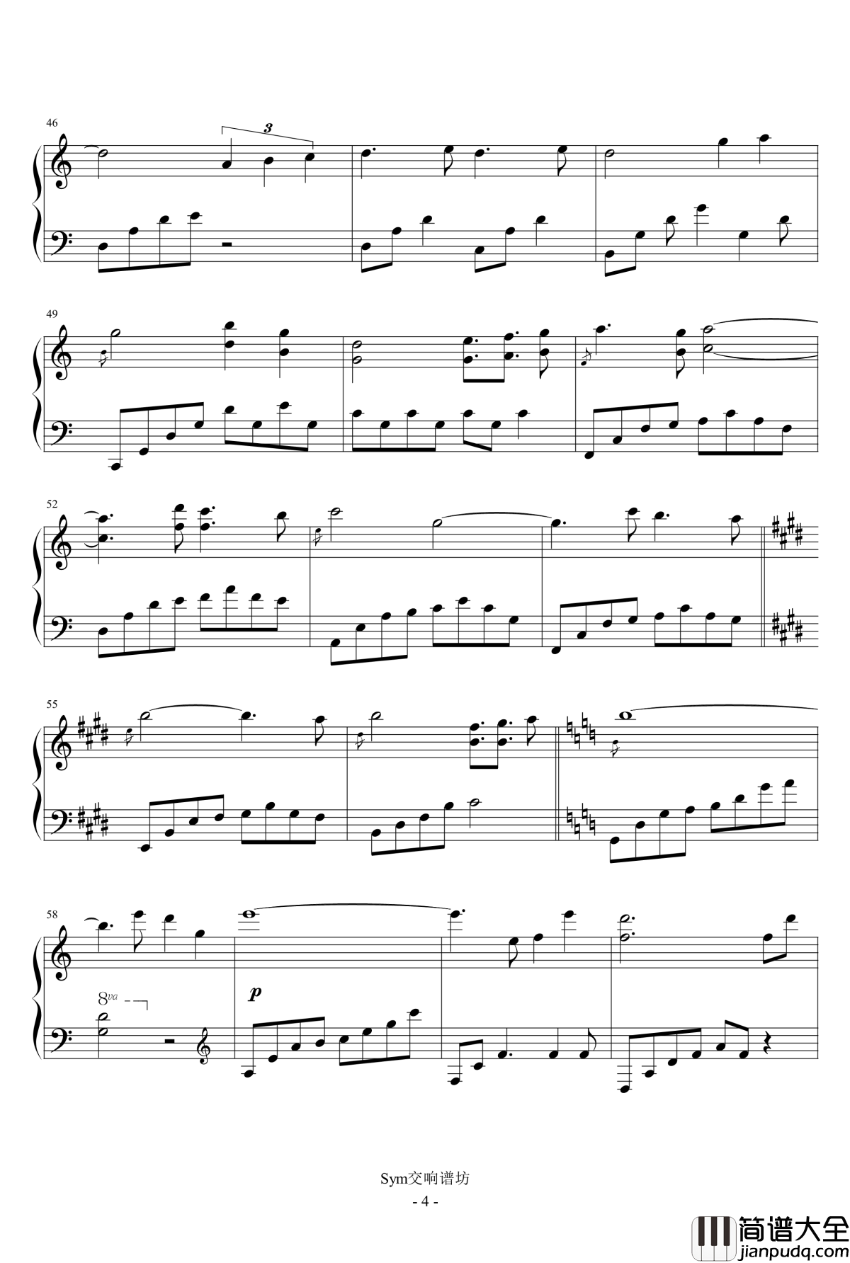 Somewhere_in_Time钢琴谱_时光倒流七十年【Wayne_Gratz】