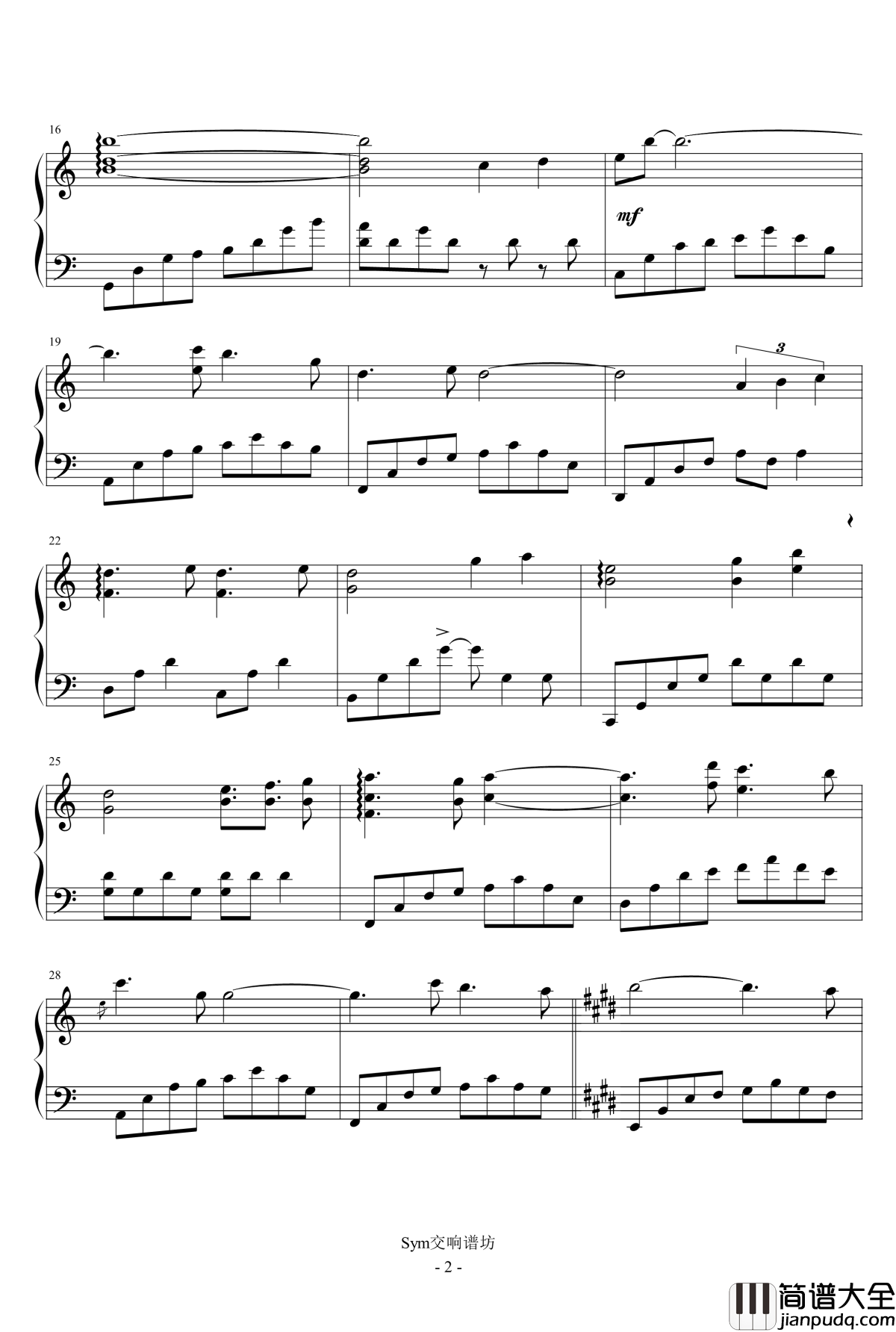 Somewhere_in_Time钢琴谱_时光倒流七十年【Wayne_Gratz】