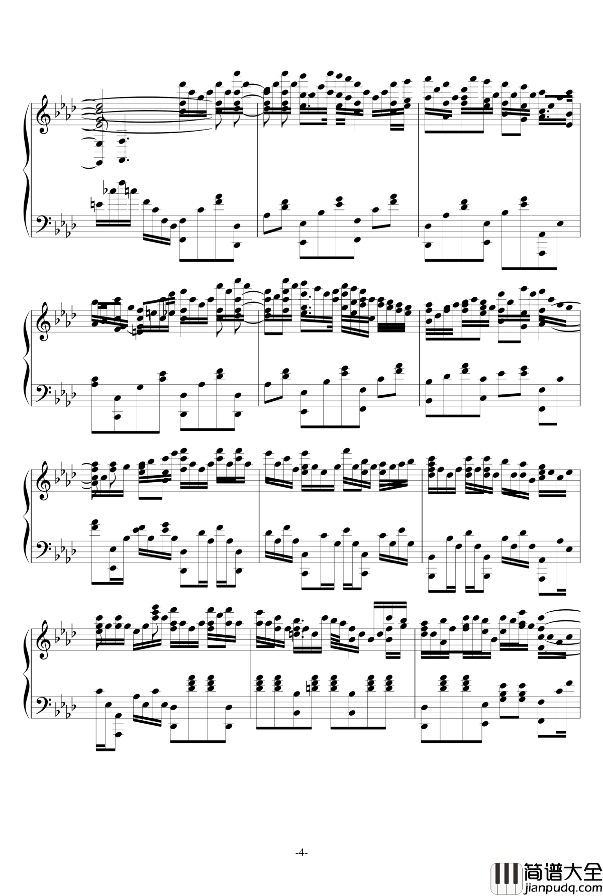 梦幻曲12钢琴谱_徘徊_as2134