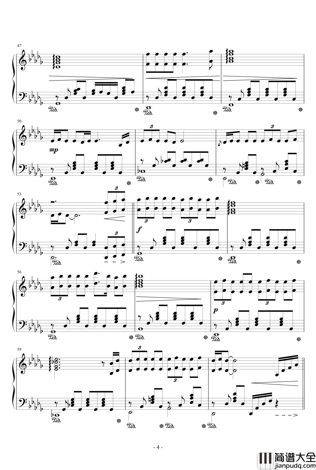 没有人比我更爱你钢琴谱_王筝