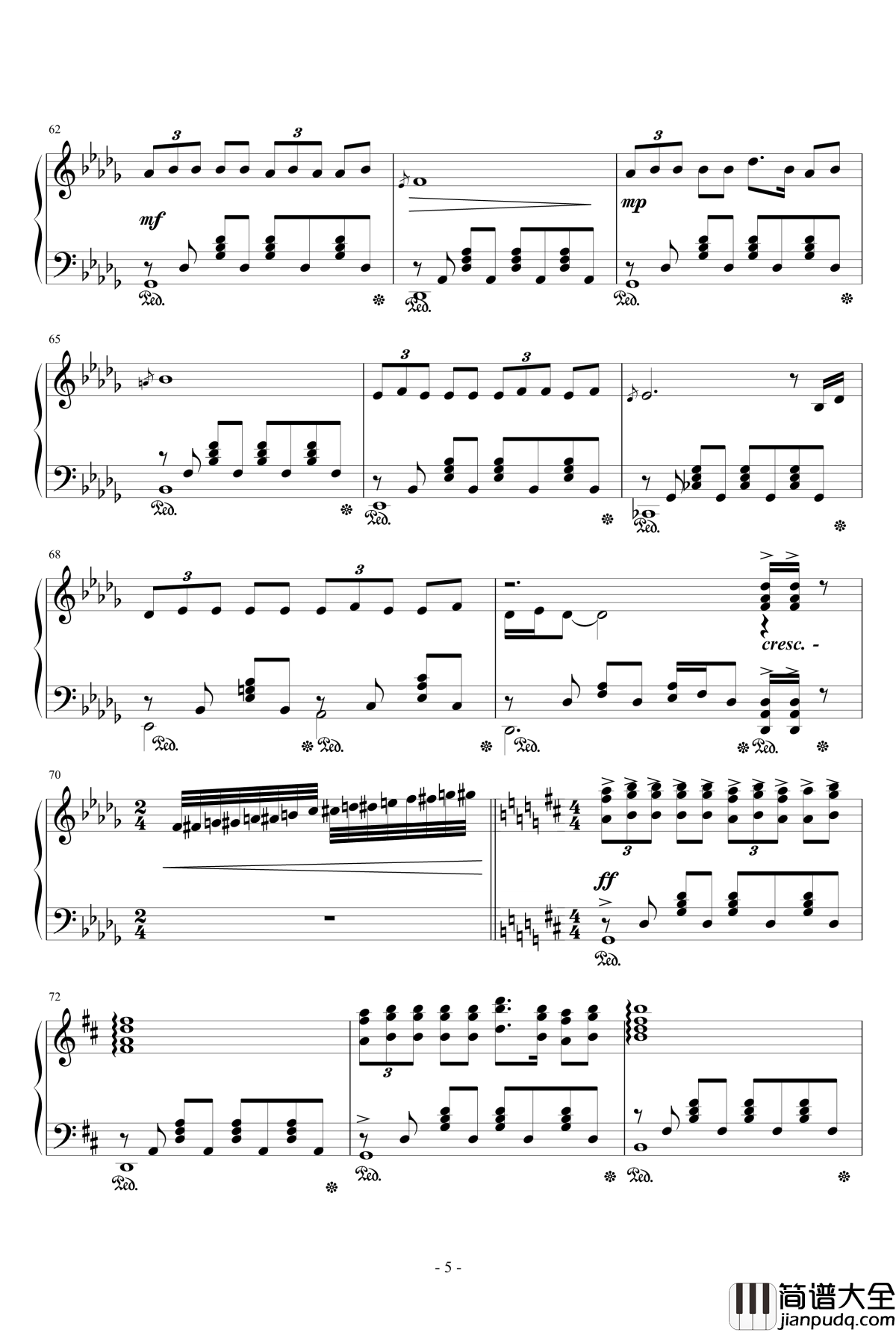 没有人比我更爱你钢琴谱_王筝