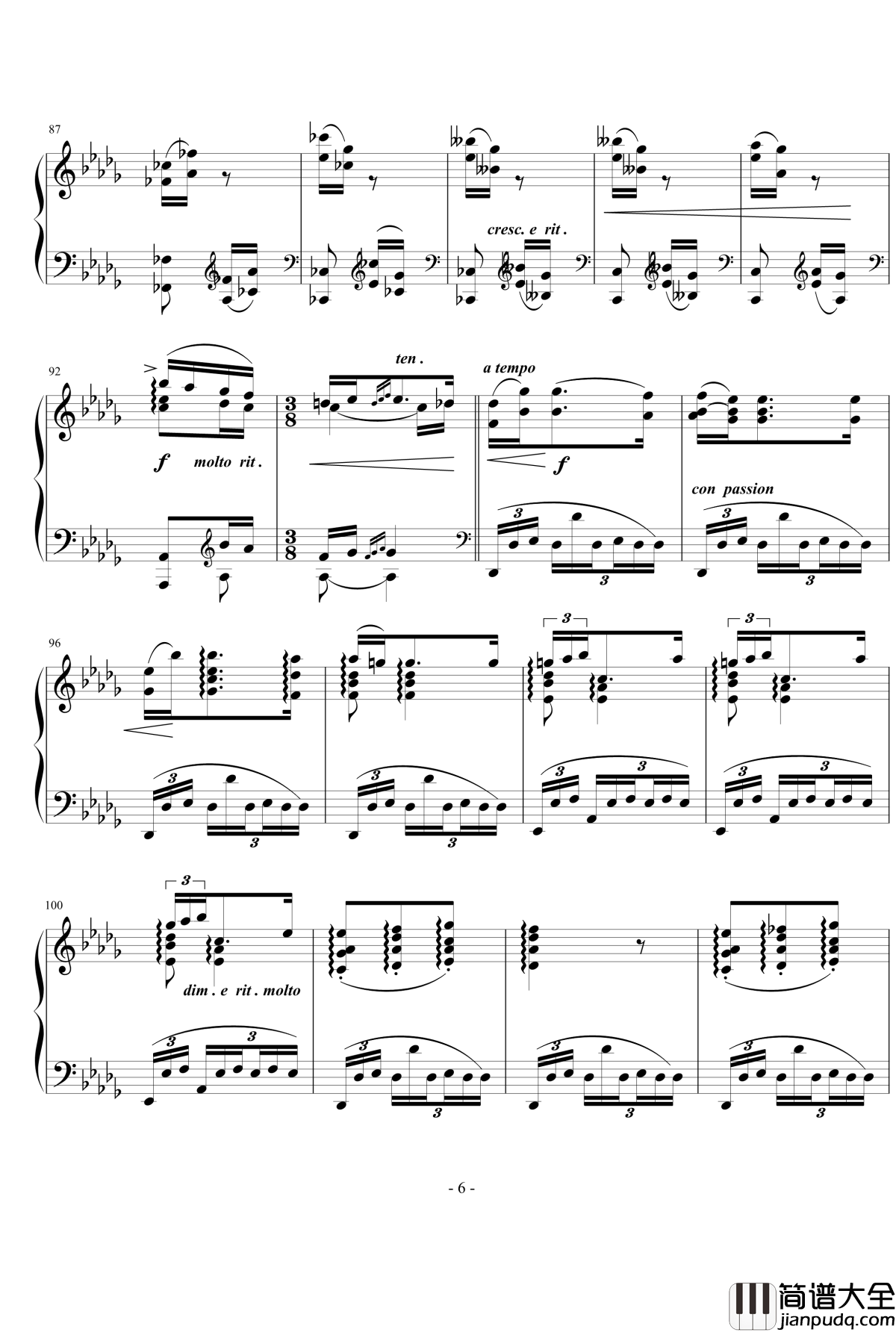 行板钢琴谱_勃拉姆斯_Brahms