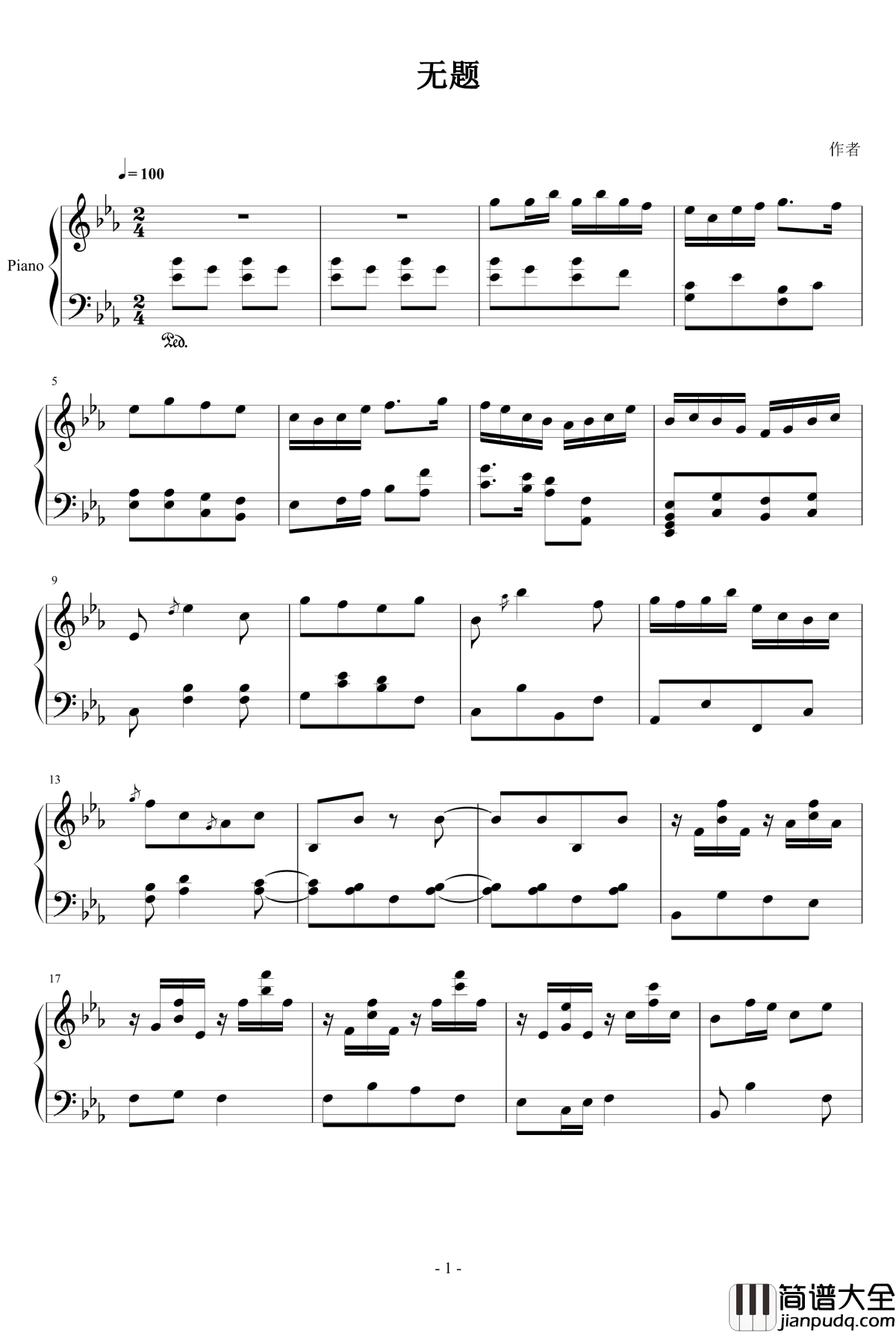 wuti_zhuangzhi钢琴谱