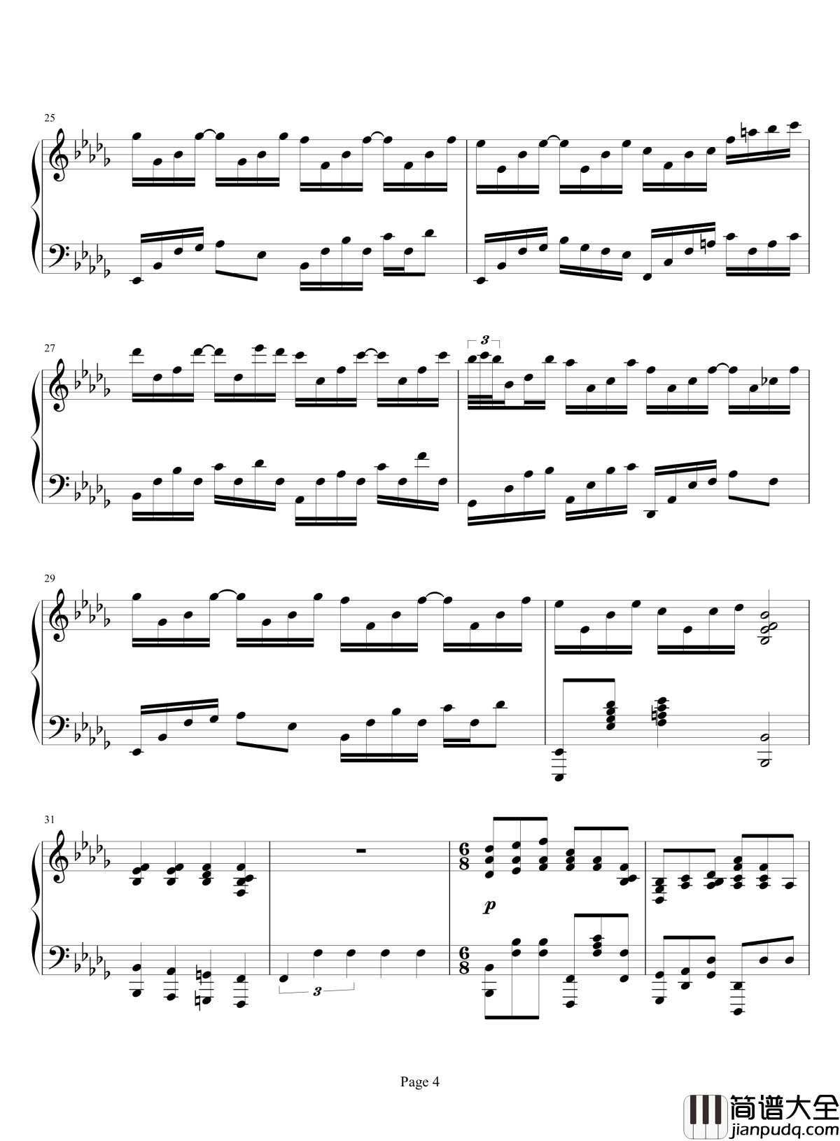 游离的假华尔兹钢琴谱_飞腾哈哈