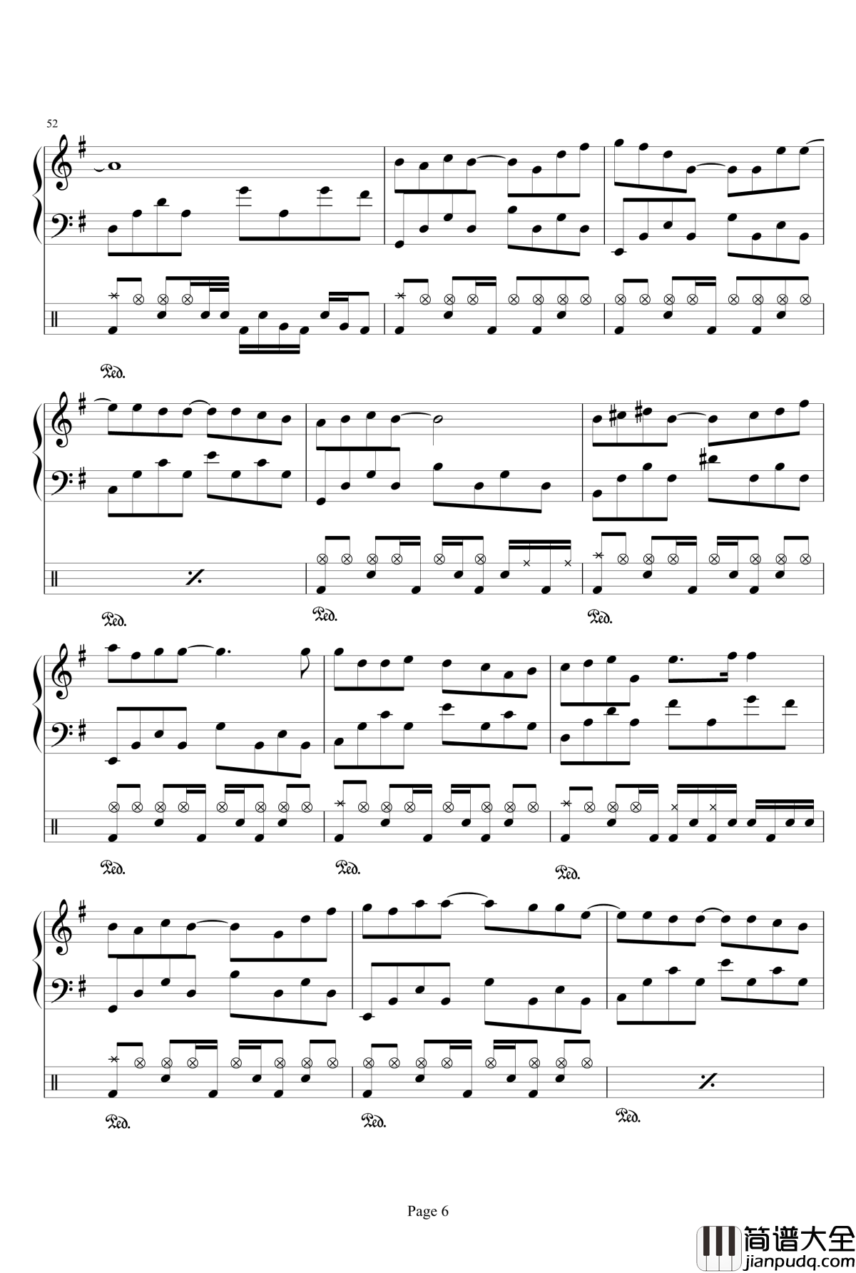 晴天钢琴谱_钢琴+架子鼓_周杰伦