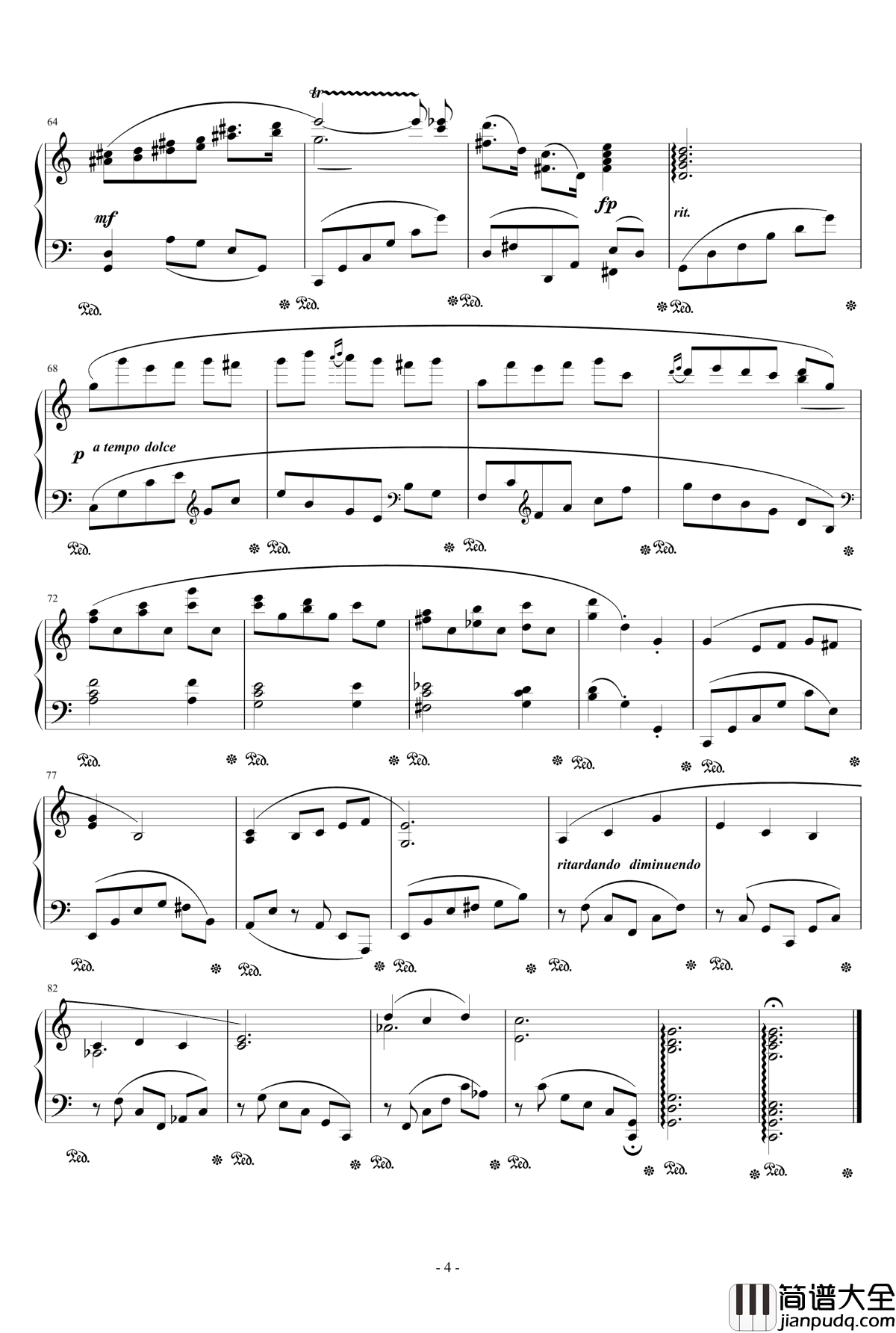 钢琴小品钢琴谱_Op.8_No.1_yutianyue126