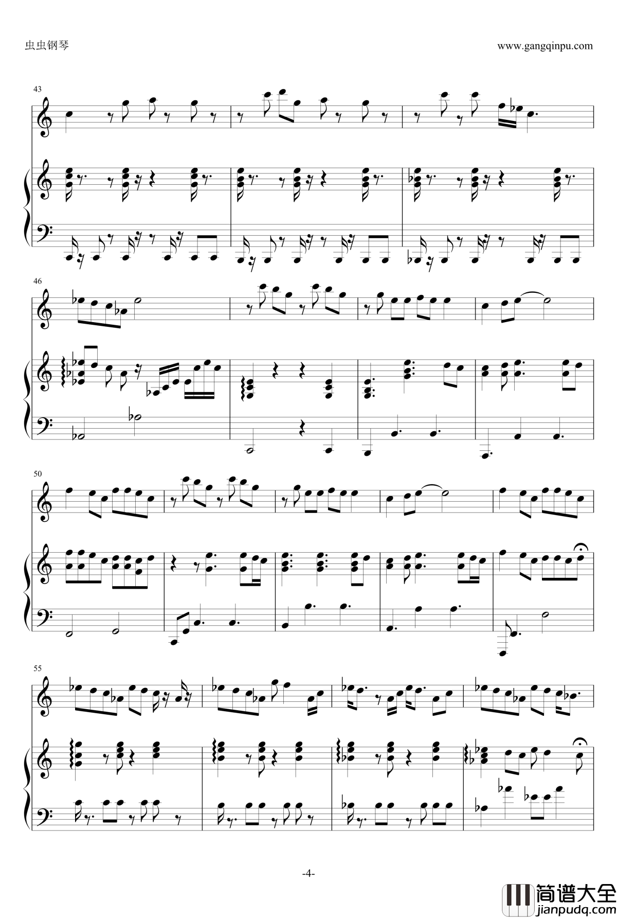 Poker_Face钢琴谱_Glee_Cast