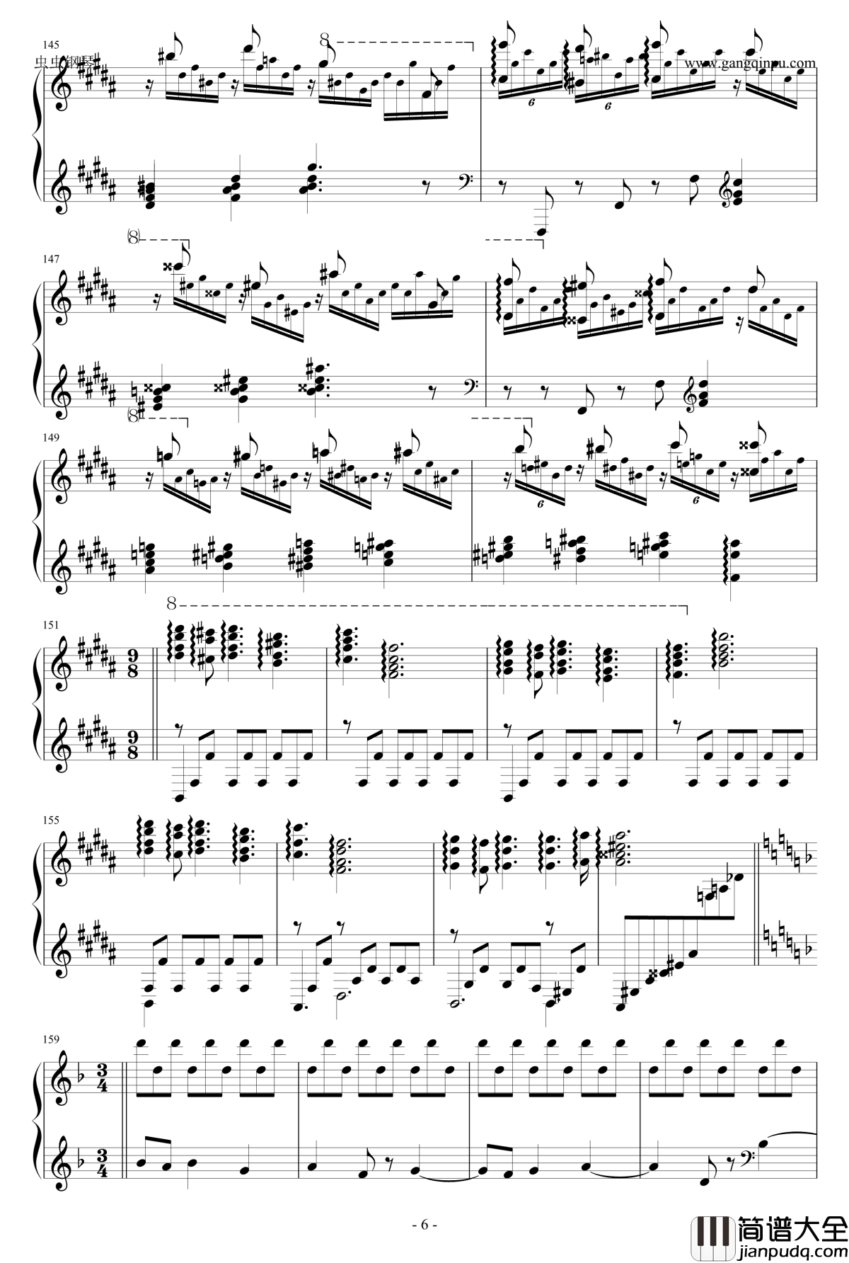 死之舞钢琴谱_双手改编_李斯特