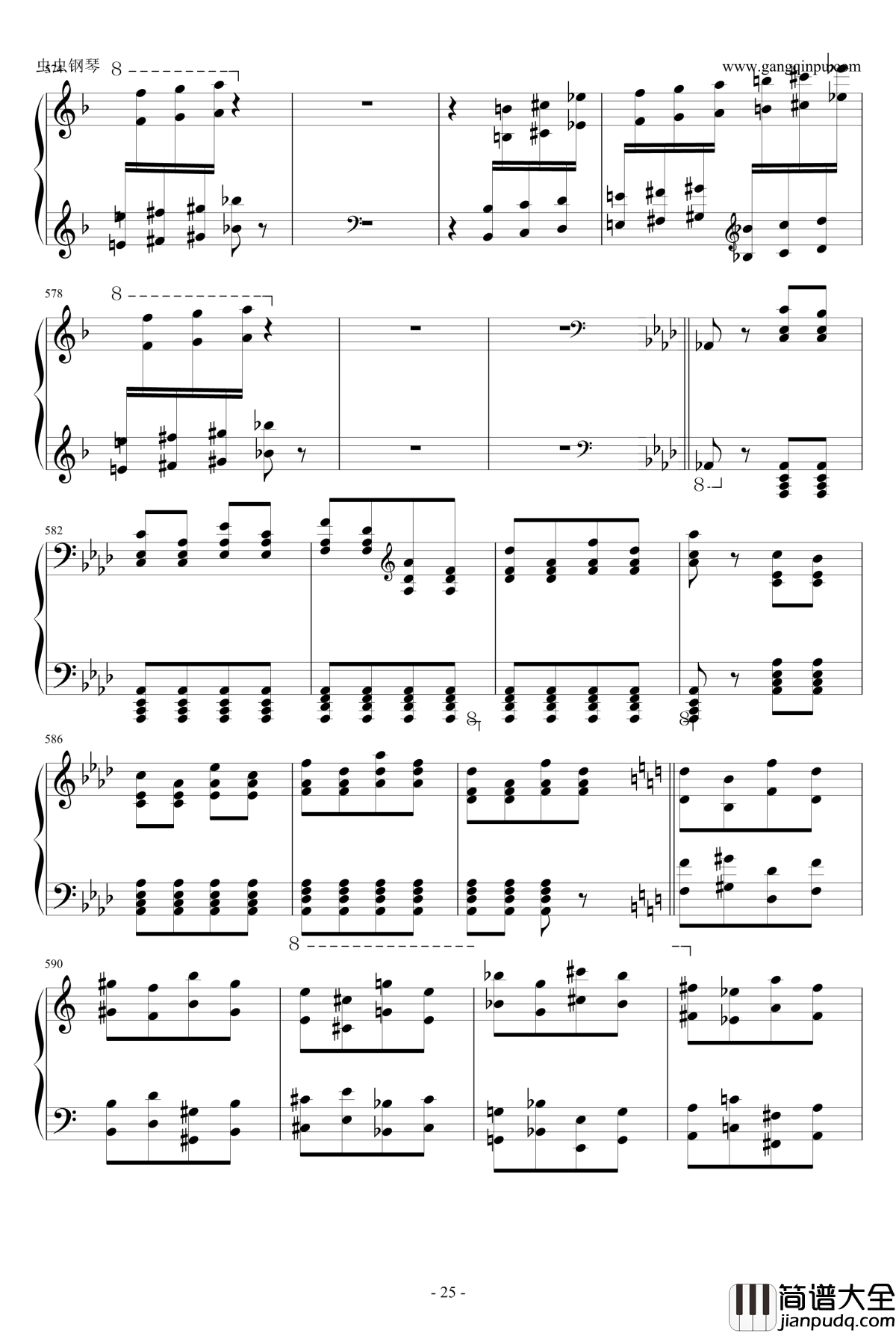 死之舞钢琴谱_双手改编_李斯特