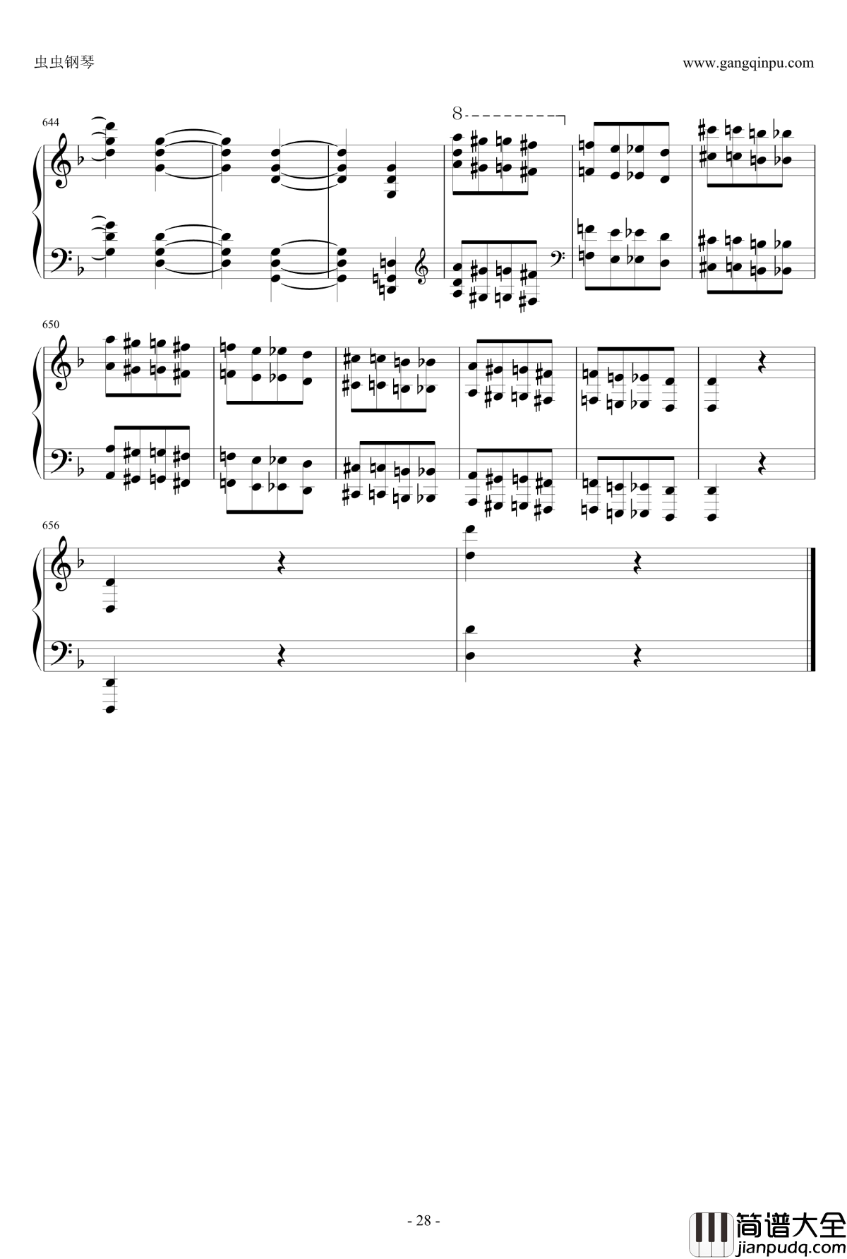 死之舞钢琴谱_双手改编_李斯特