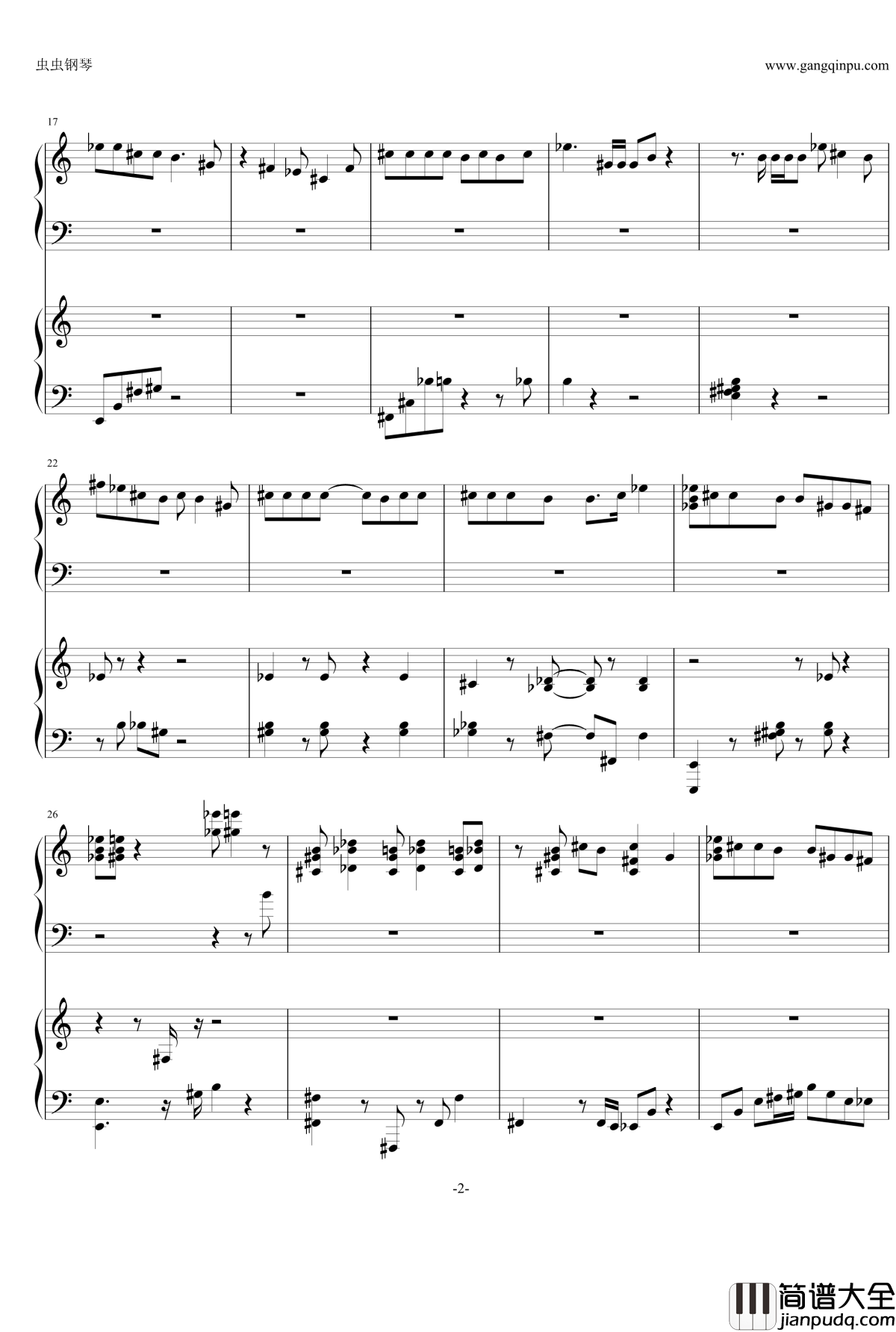 月光钢琴谱_moonlight_EXO